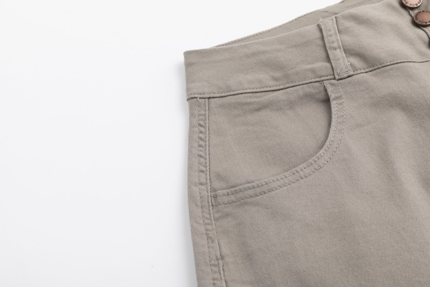 3 Button Denim Skirt- Grey Stone - Image 5