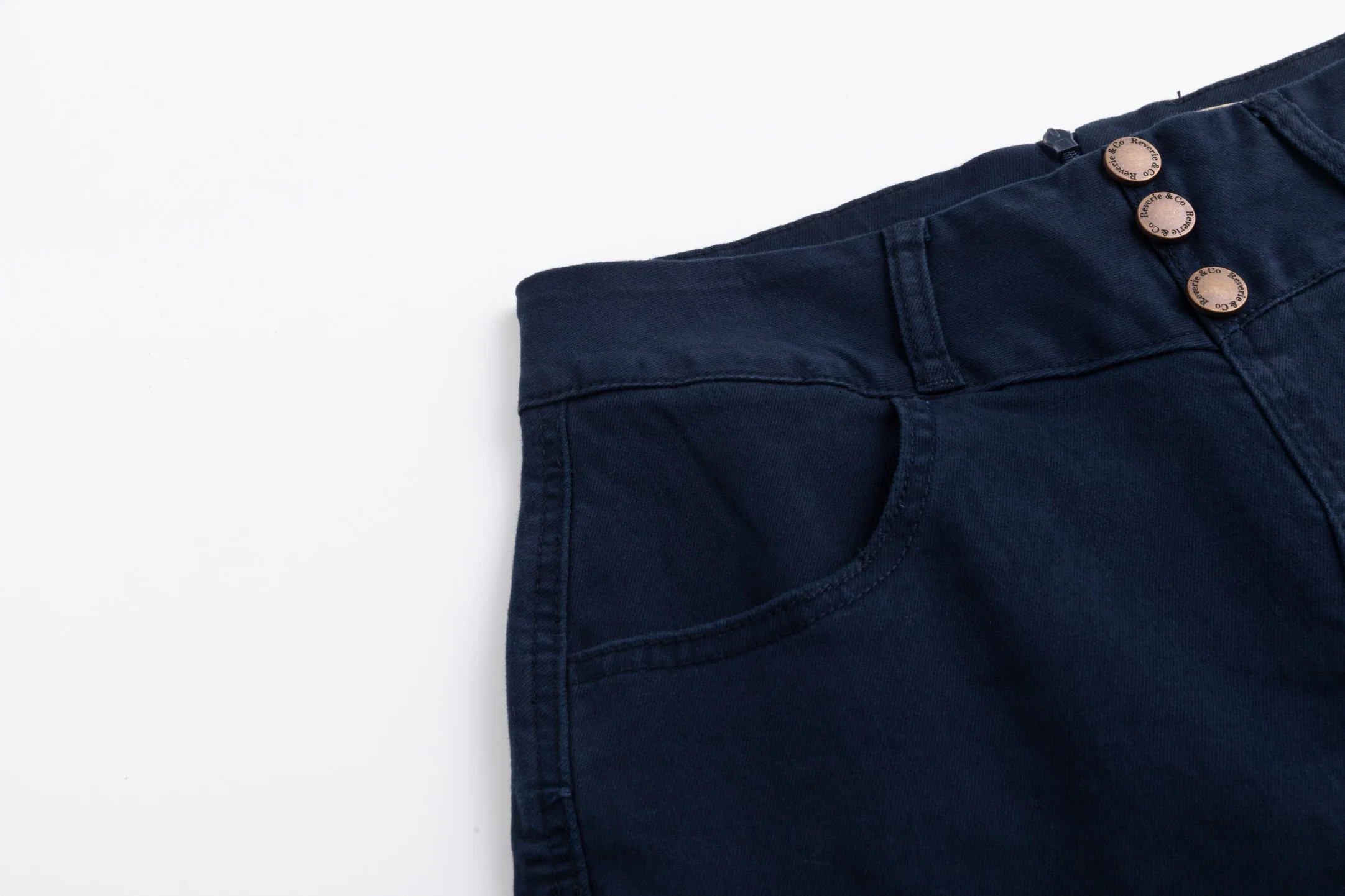 3 Button Denim Skirt - Midnight - Image 6
