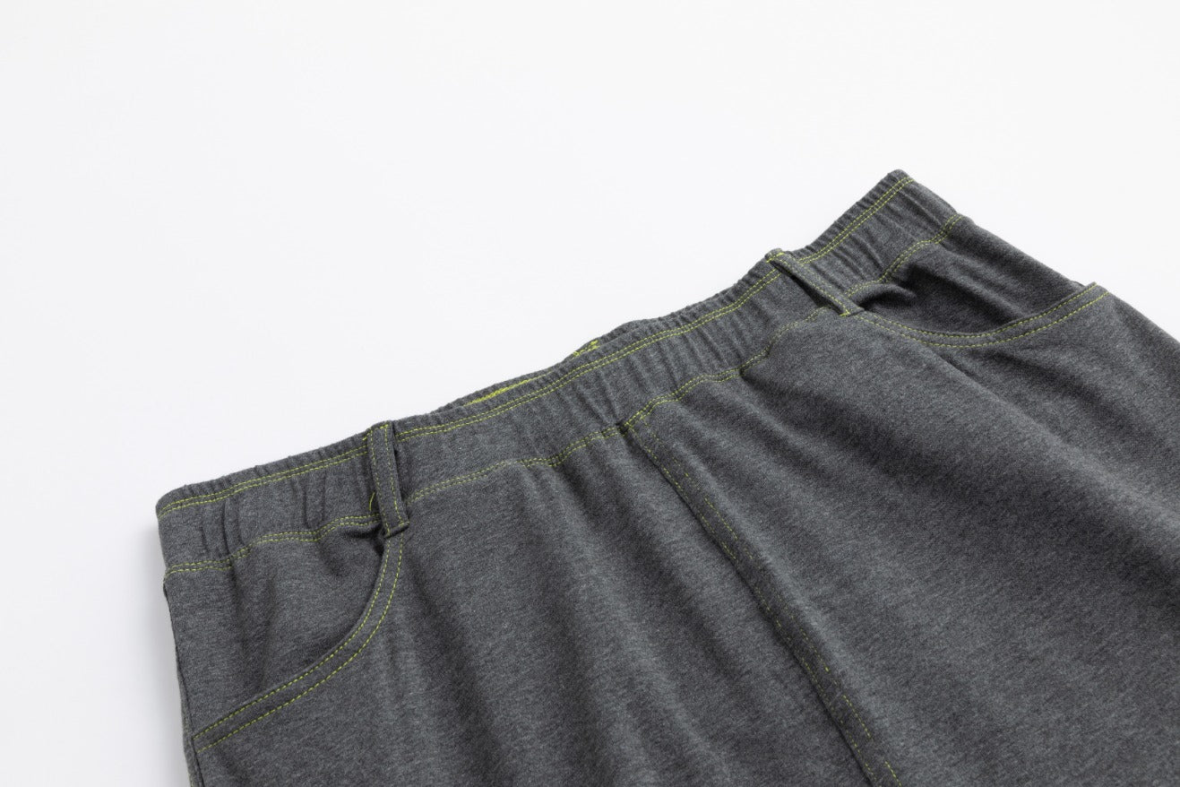 Acid Wash Stitched Cargo Skirt - Dark Heather Grey - Image 6