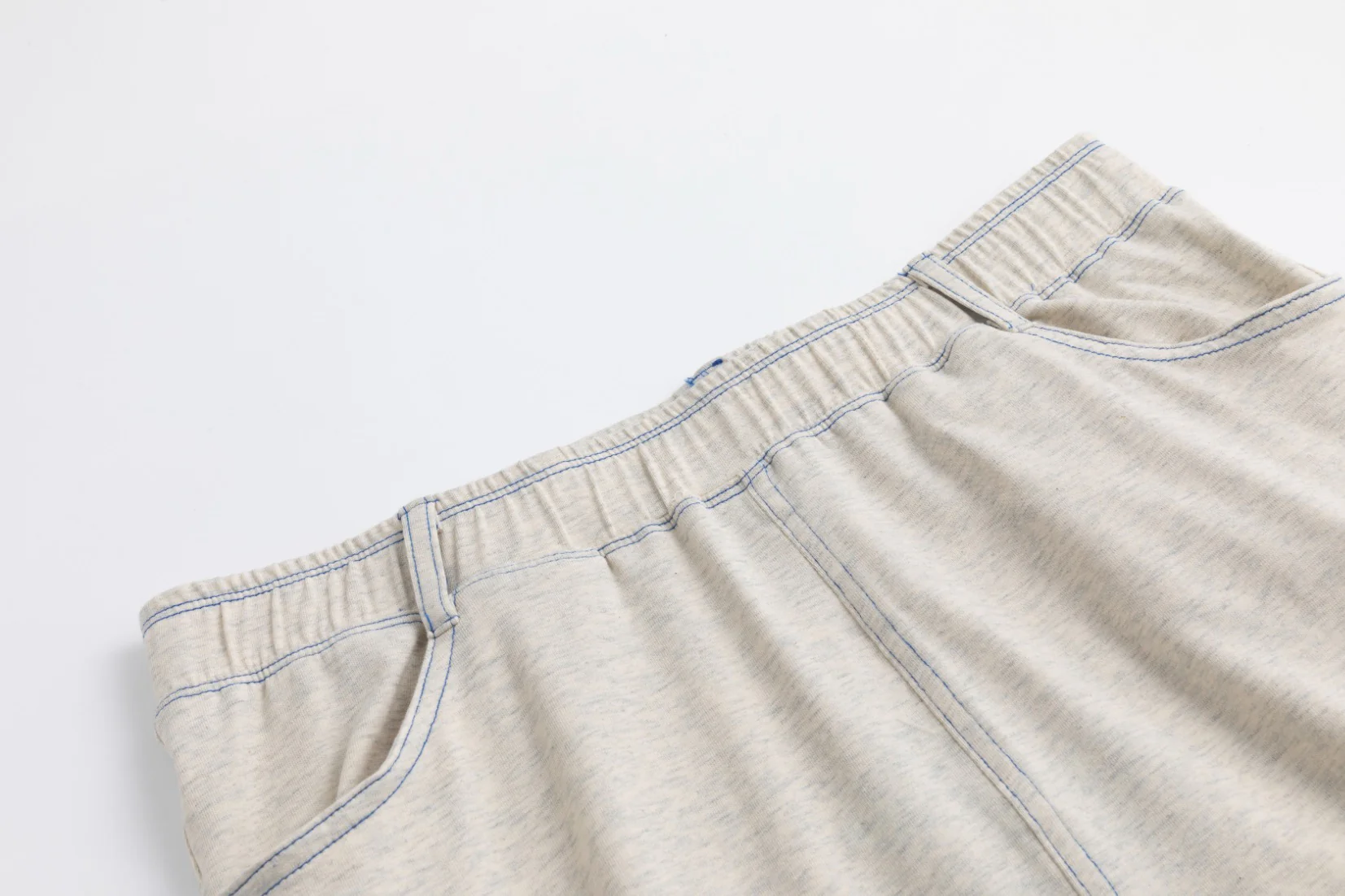 Acid Wash Stitched Cargo Skirt - Light Heather Grey - Image 6