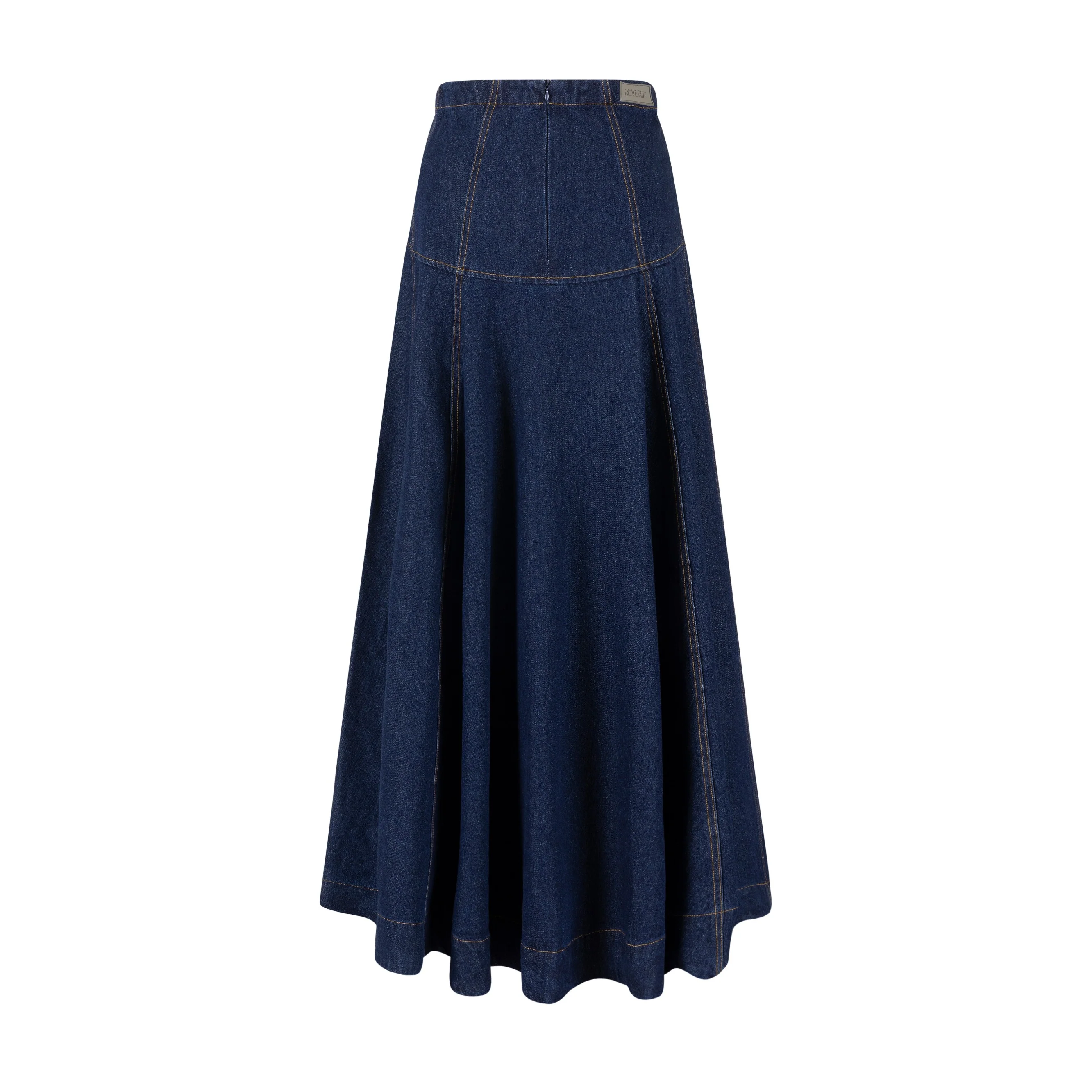 Aline Circle Skirt- Denim - Dark Blue - Image 4