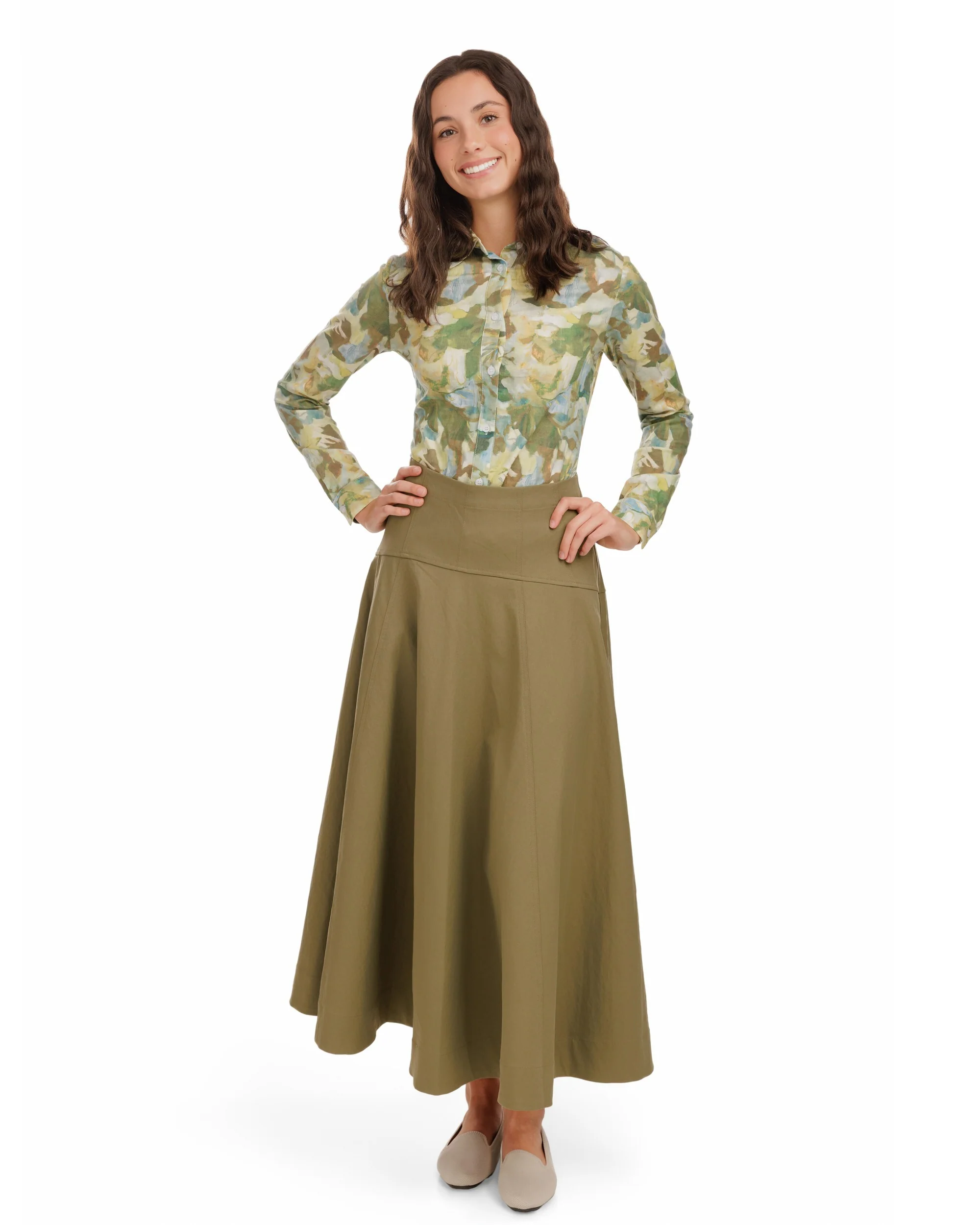 Aline Circle Skirt - Green Moss - Image 2