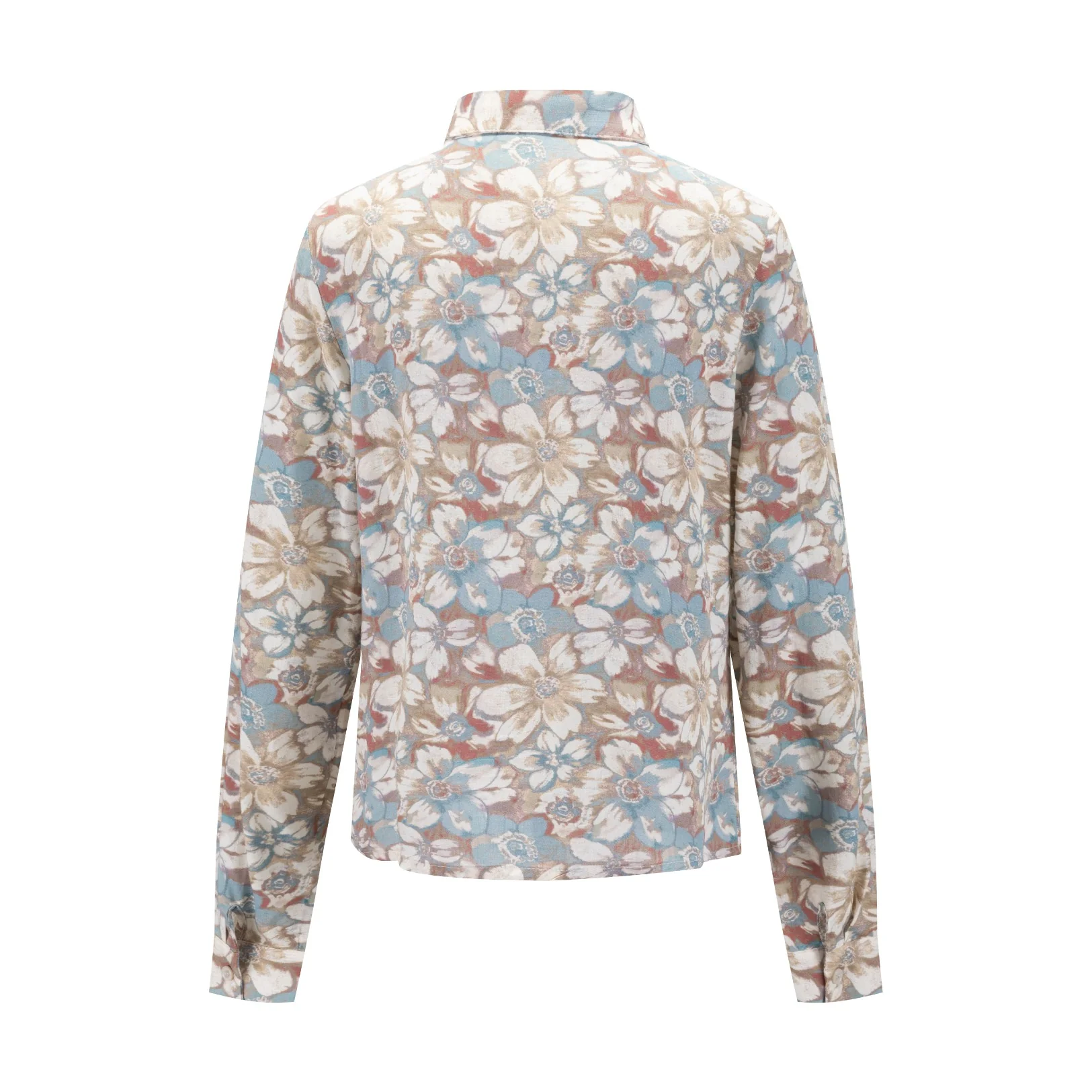 Antique Floral Printed Linen Blouse - Image 3
