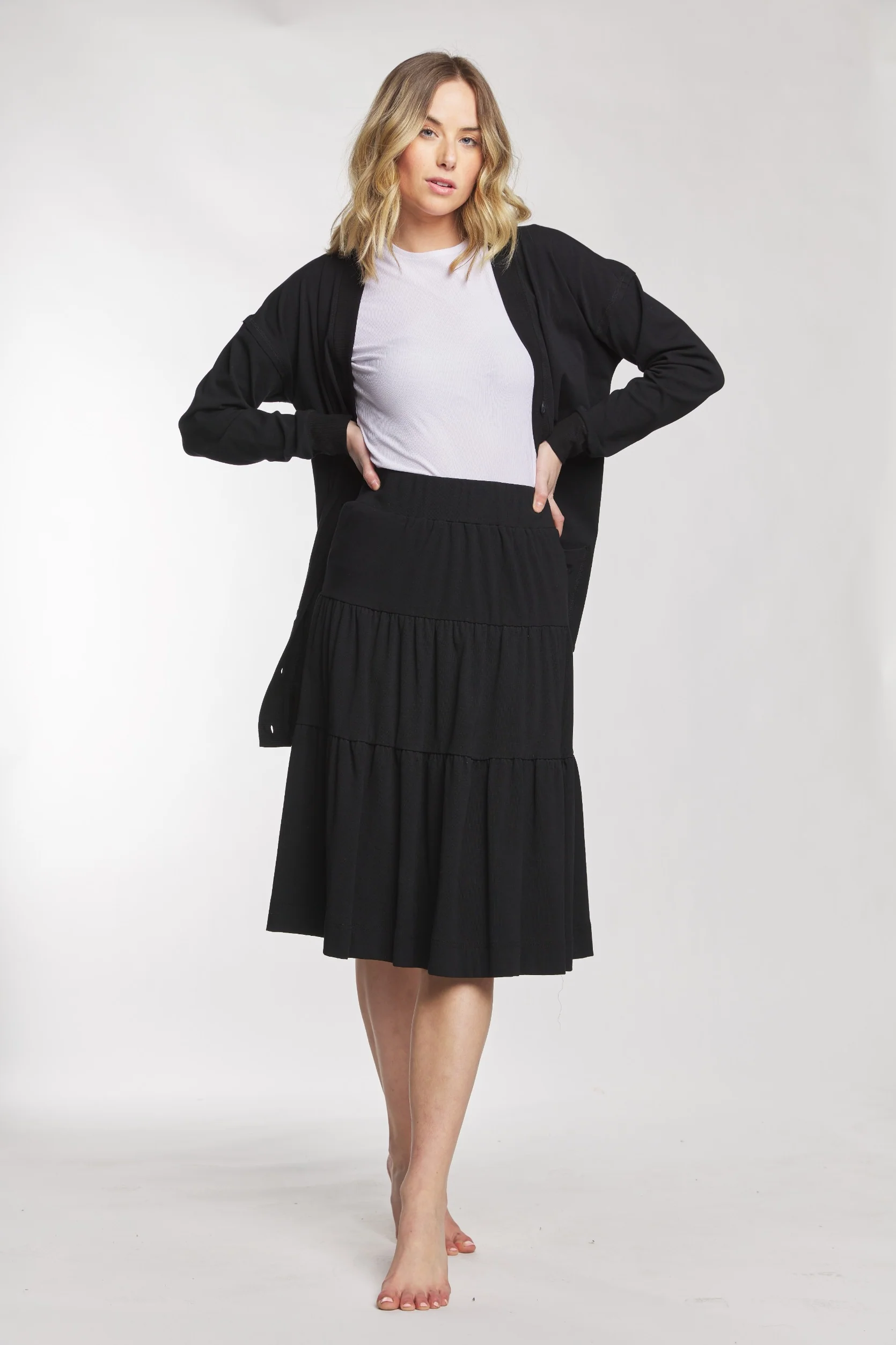 Black Layered Skirt - BA6233-A - Image 2