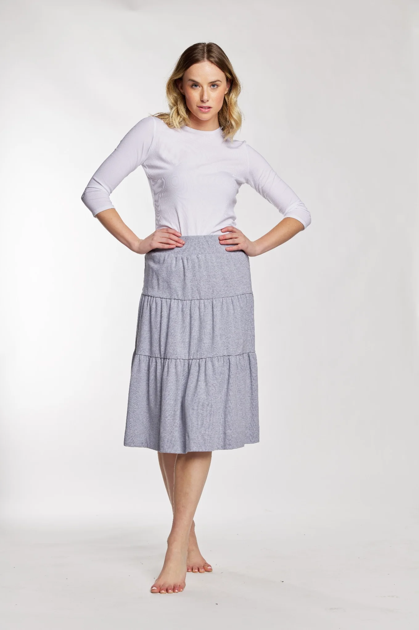 Heather Grey Layered Skirt - Image 2