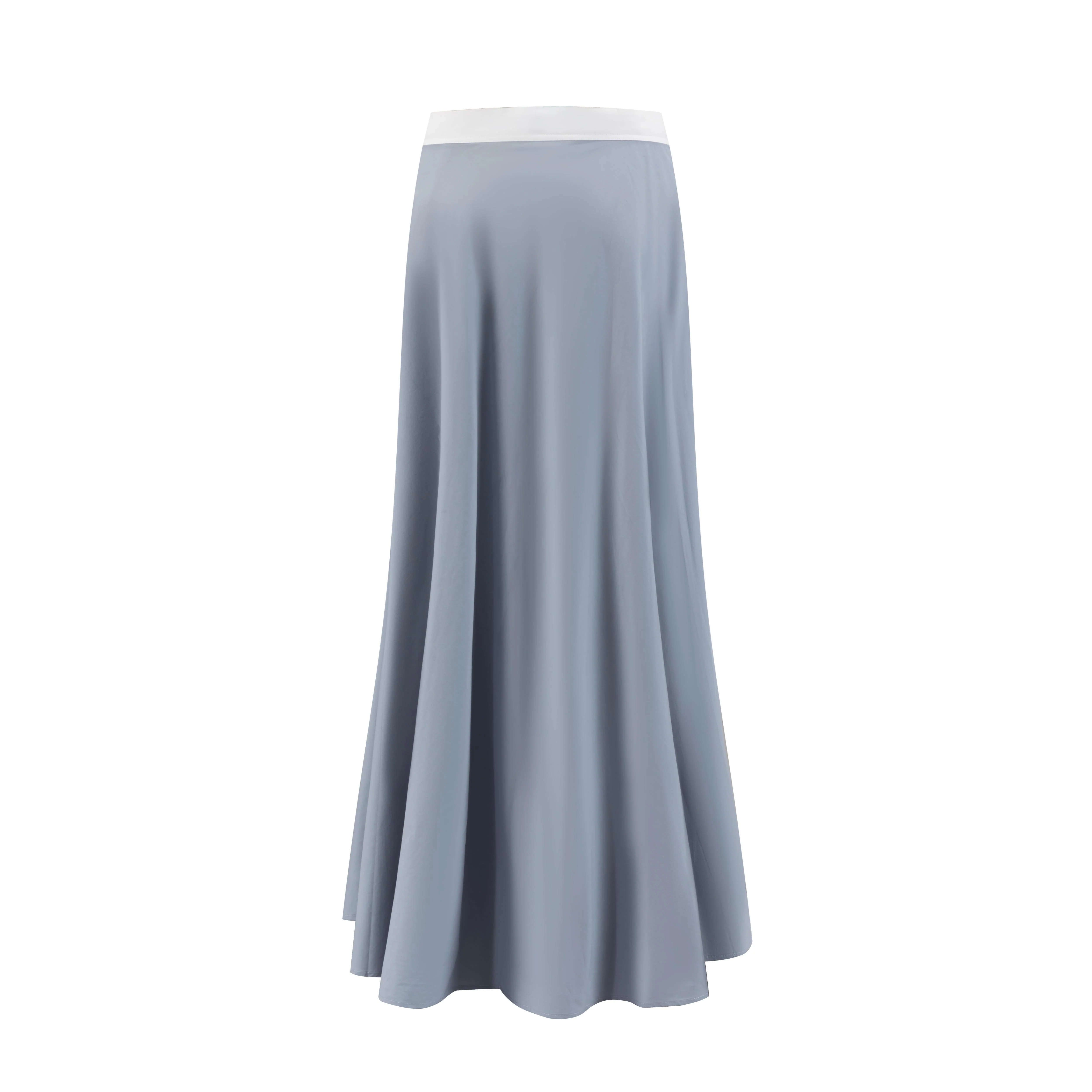 Banded Flair Skirt - Light Grey/White - Image 2