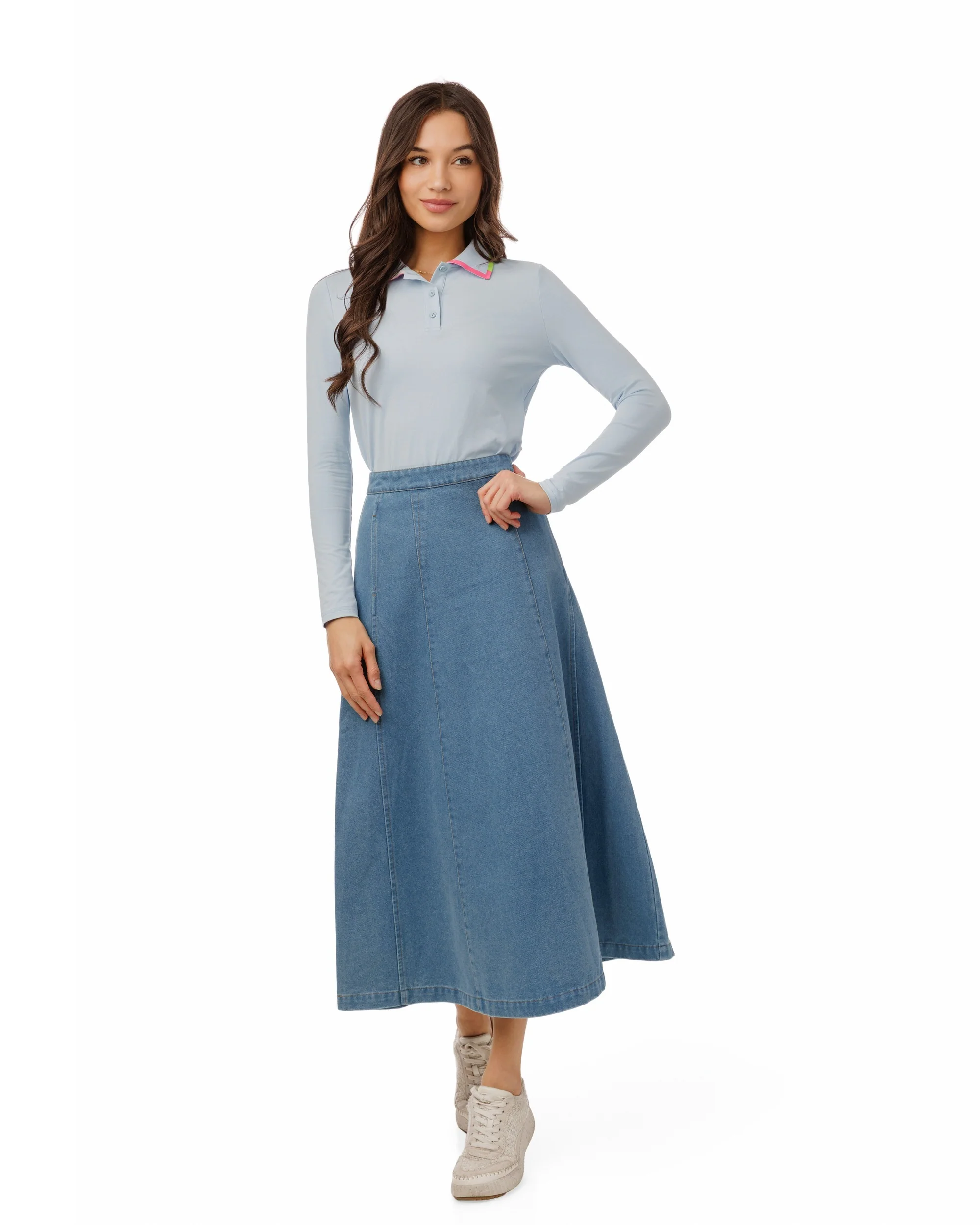 Basic Blue Denim Skirt - Image 2