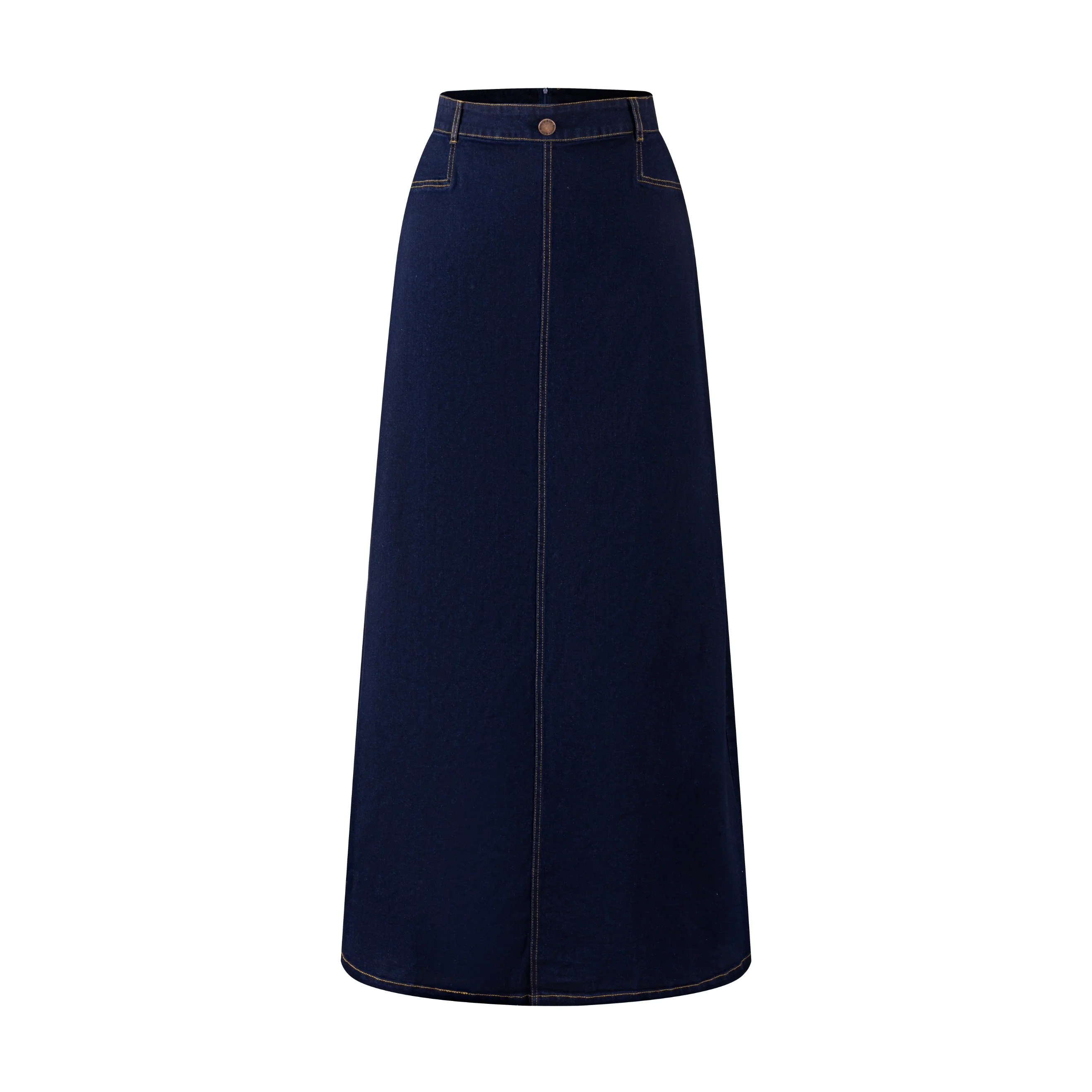 Basic Pocket Skirt Denim - Dark Blue - Image 3