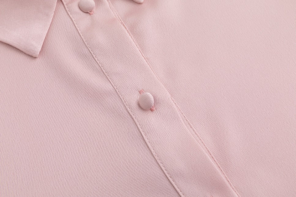 Basic Solid Blouse - Pink - Image 6