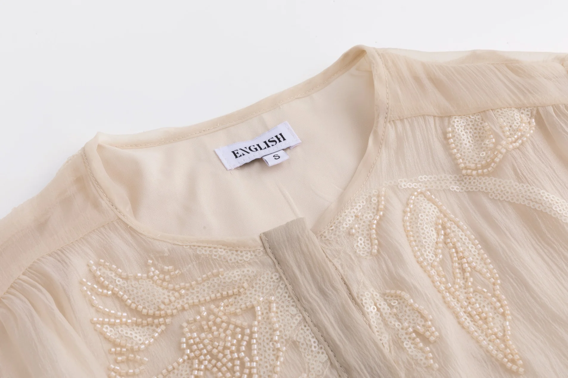 Beige Beaded Detailed Blouse - Image 6