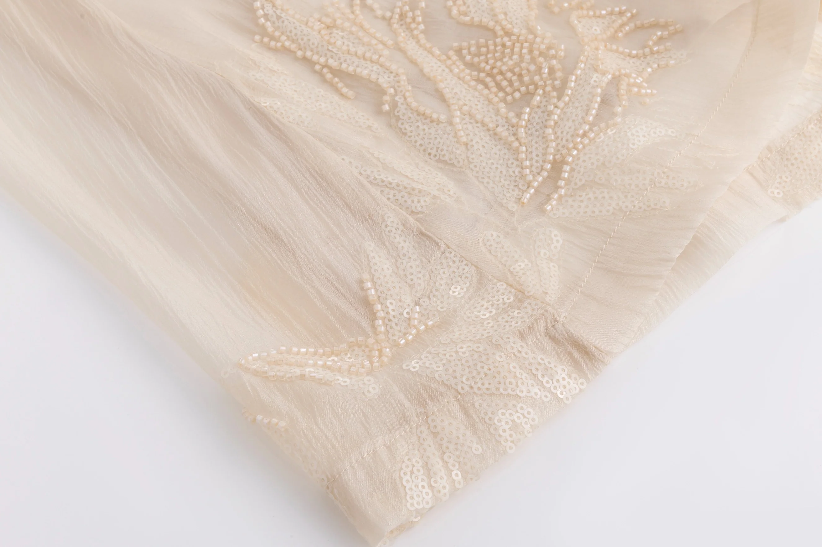 Beige Beaded Detailed Skirt - Image 3