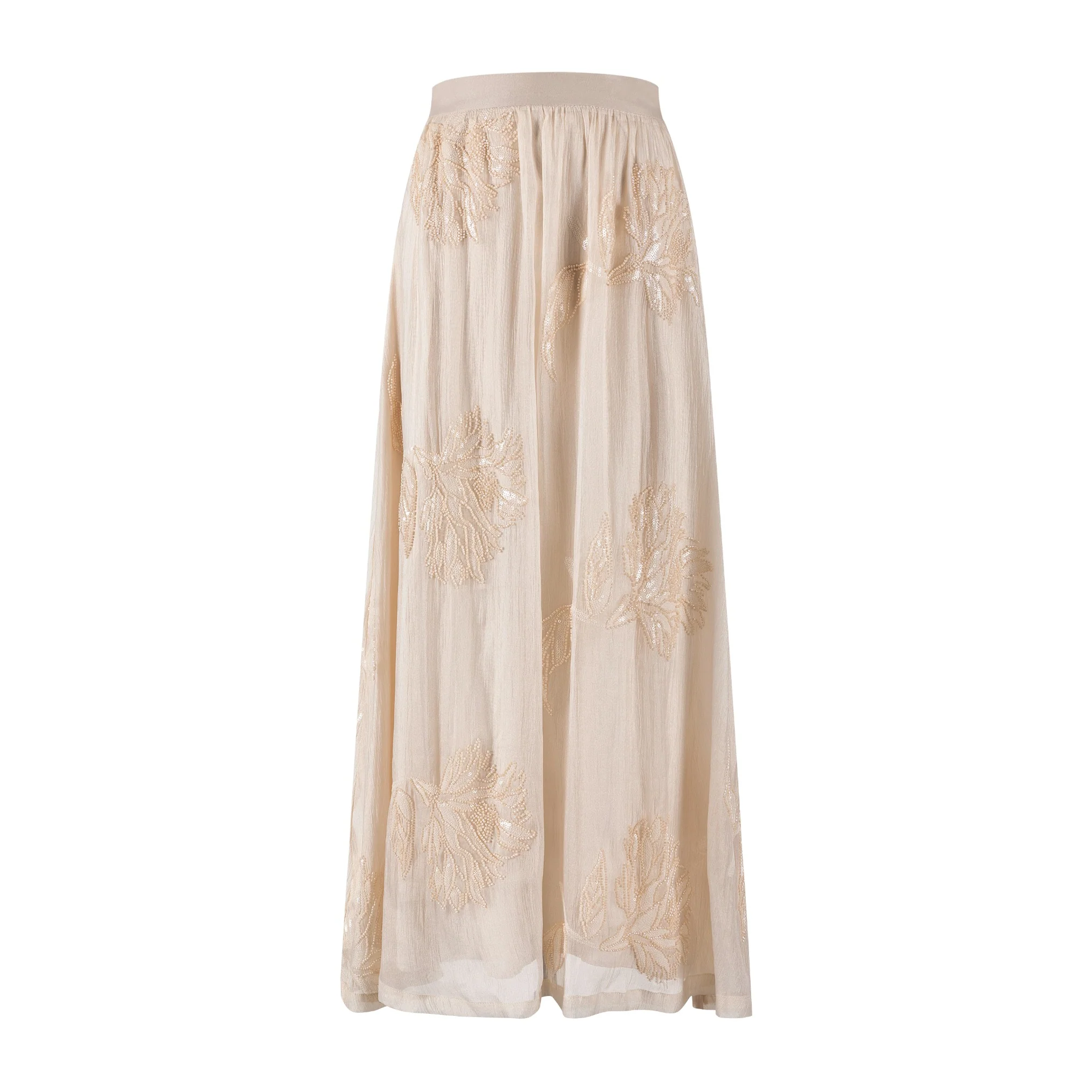 Beige Beaded Detailed Skirt - Image 5