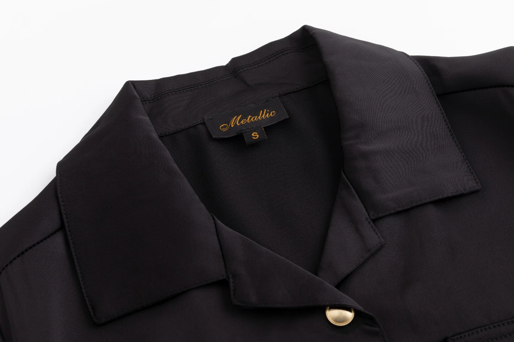 Belted Dress With Gold Buttons - Black - Image 4