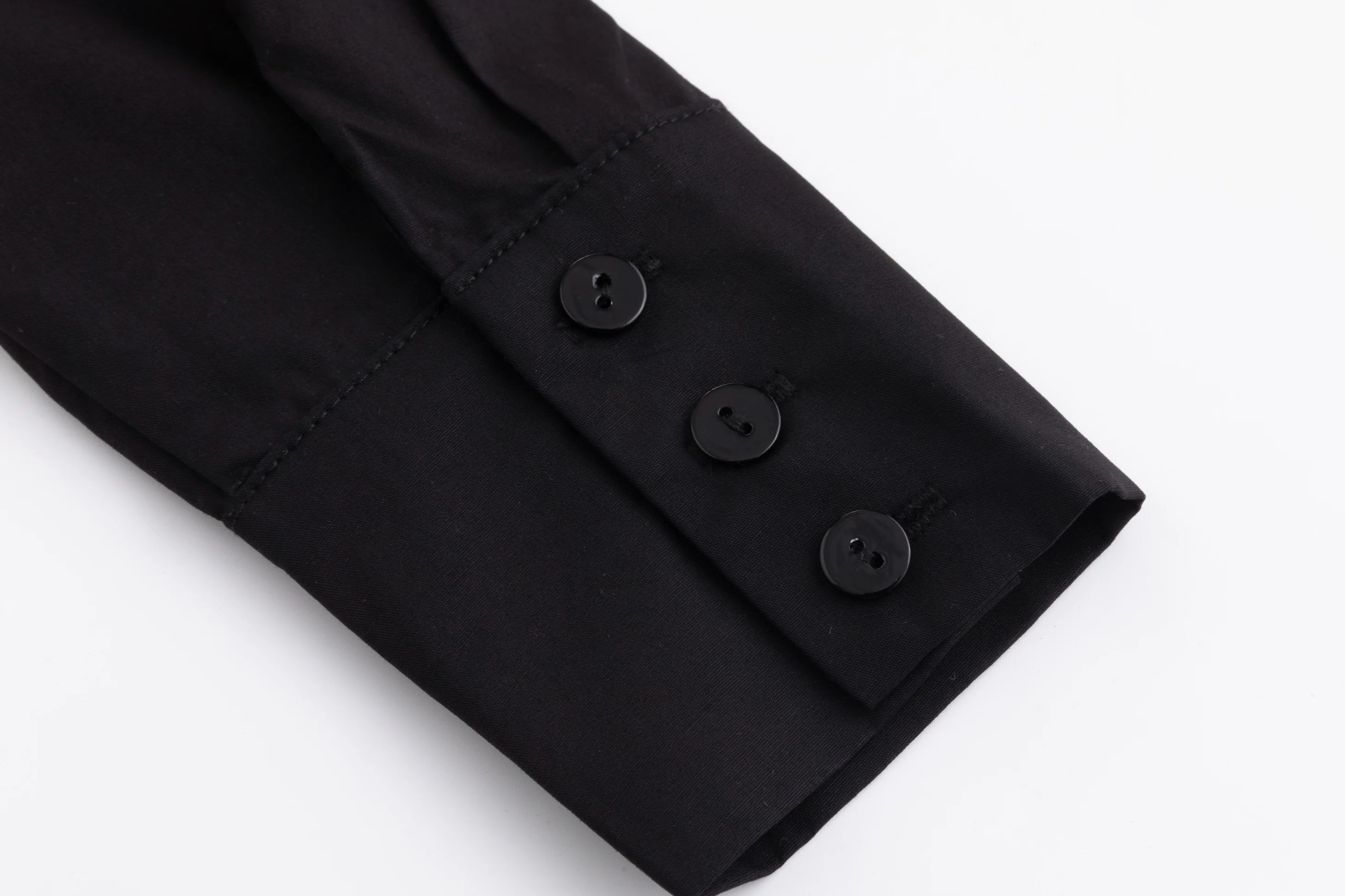 3D Flower Pleated Shirt - Black - Image 3