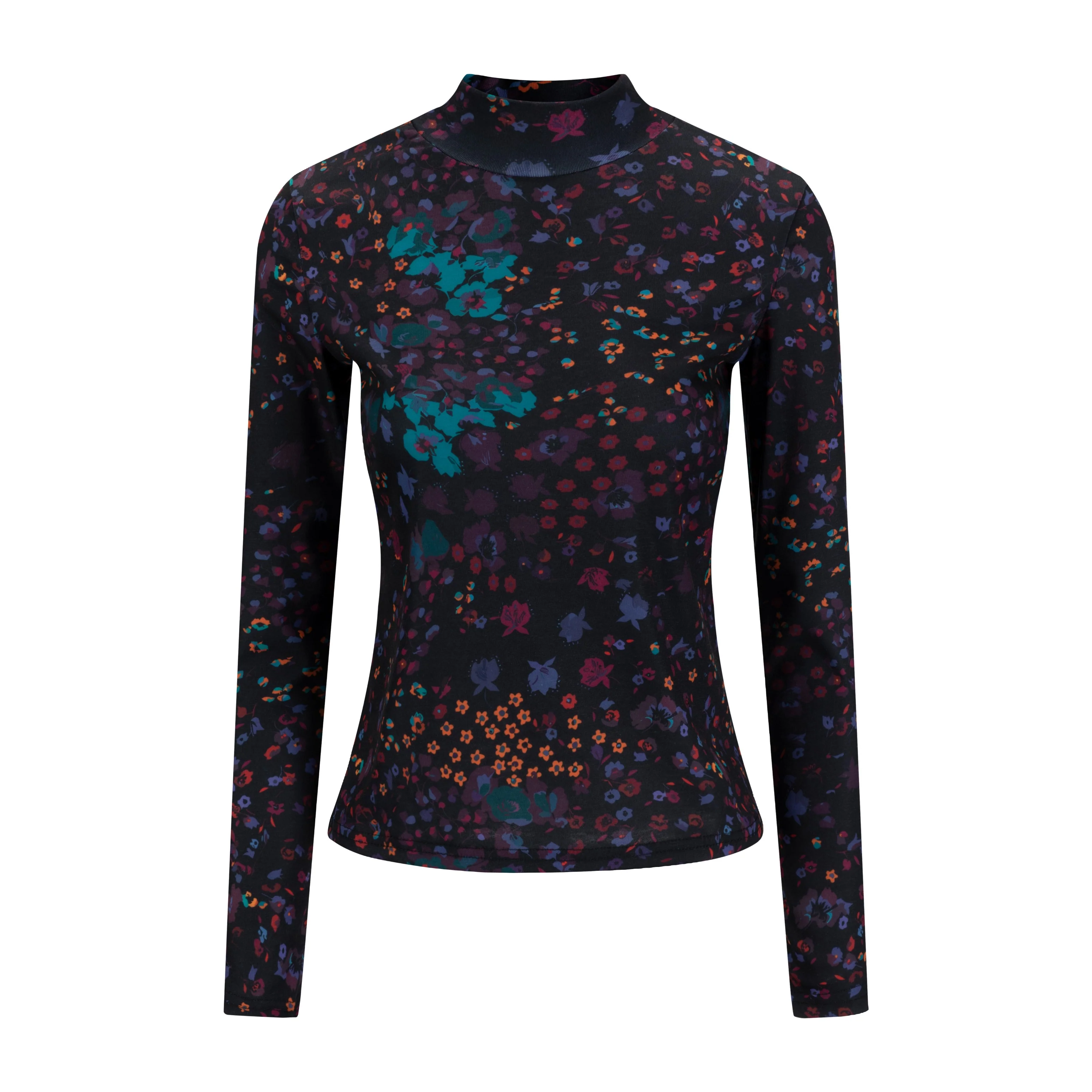 Black And Purple Multi Floral Print Top - Image 2