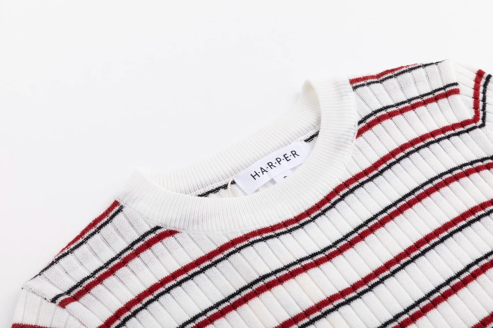 Black And Red Stripped Knit Sweater - Image 6