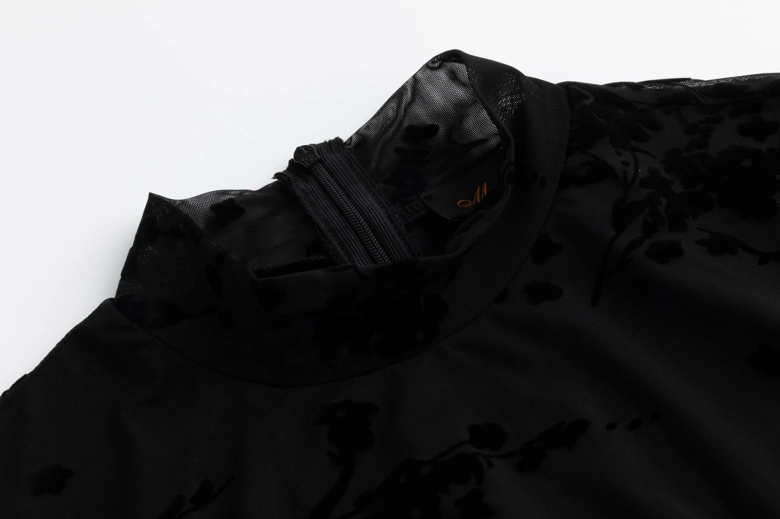 Black Cut Velvet Dress - Image 2