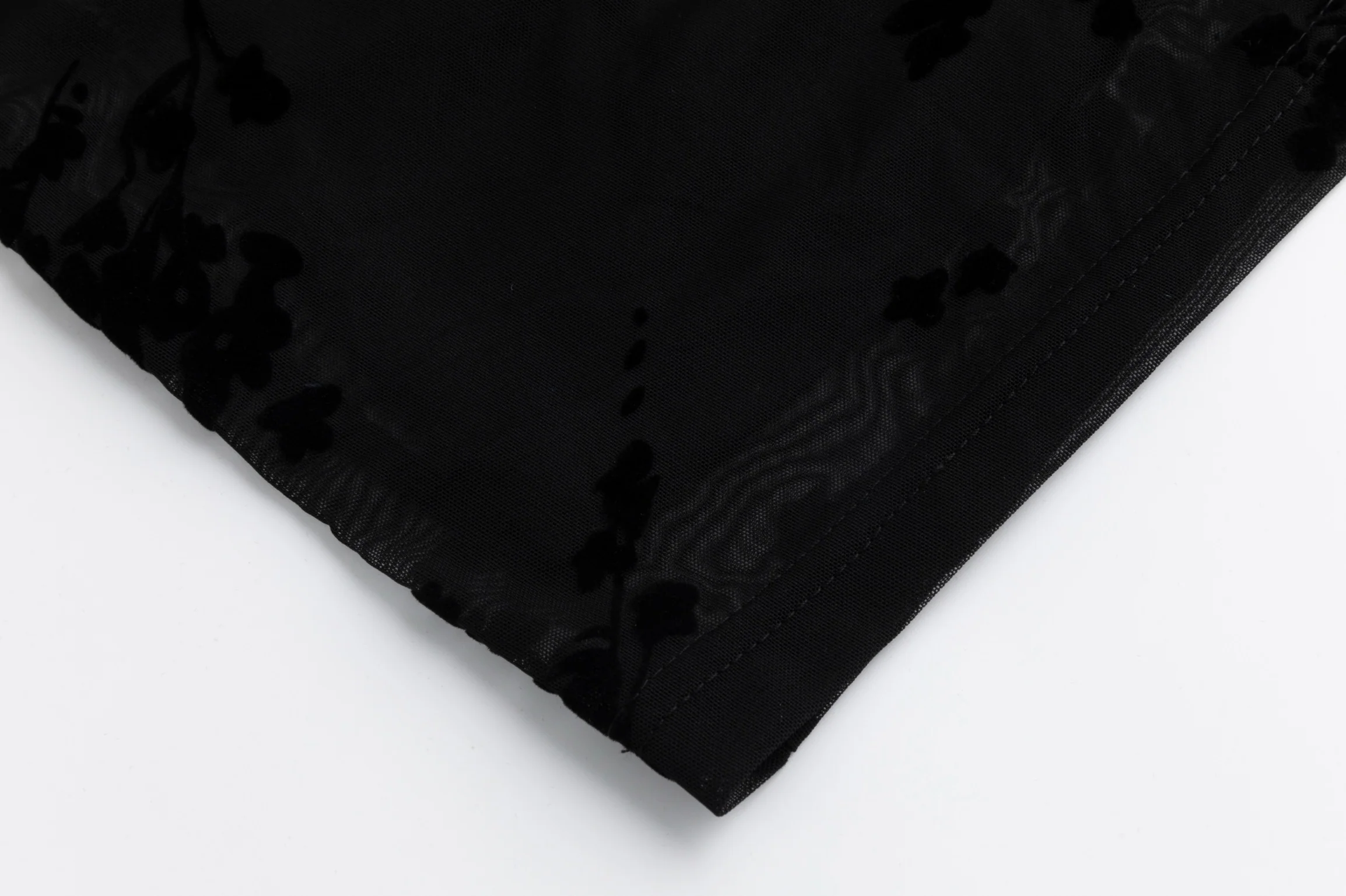 Black Cut Velvet Dress - Image 3