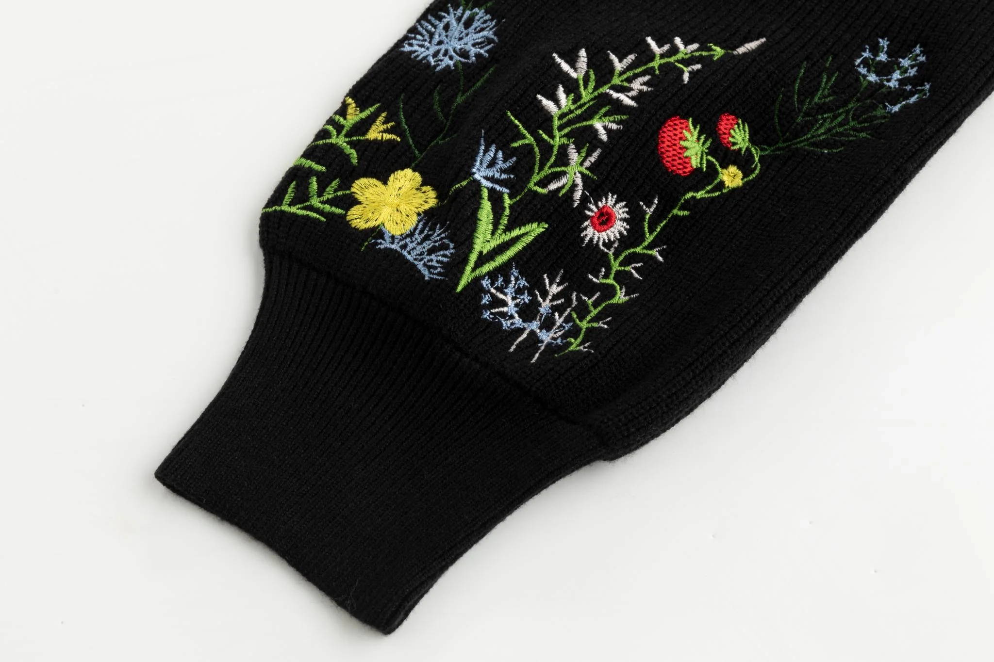 Black Knit With Floral Embroidered Sweater - Image 7