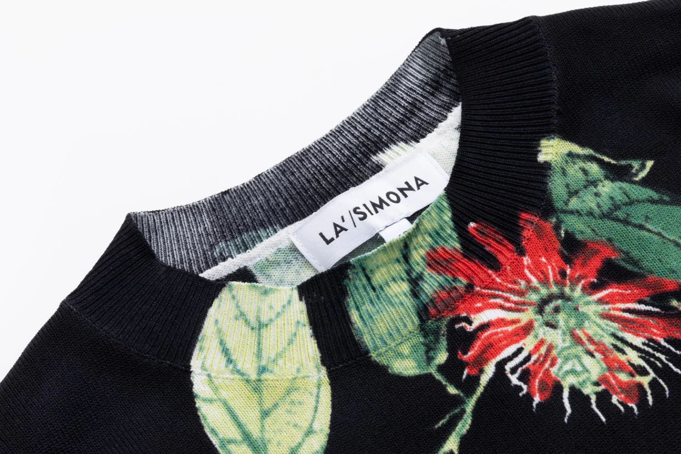 Black Printed Floral Knit Top - Image 6