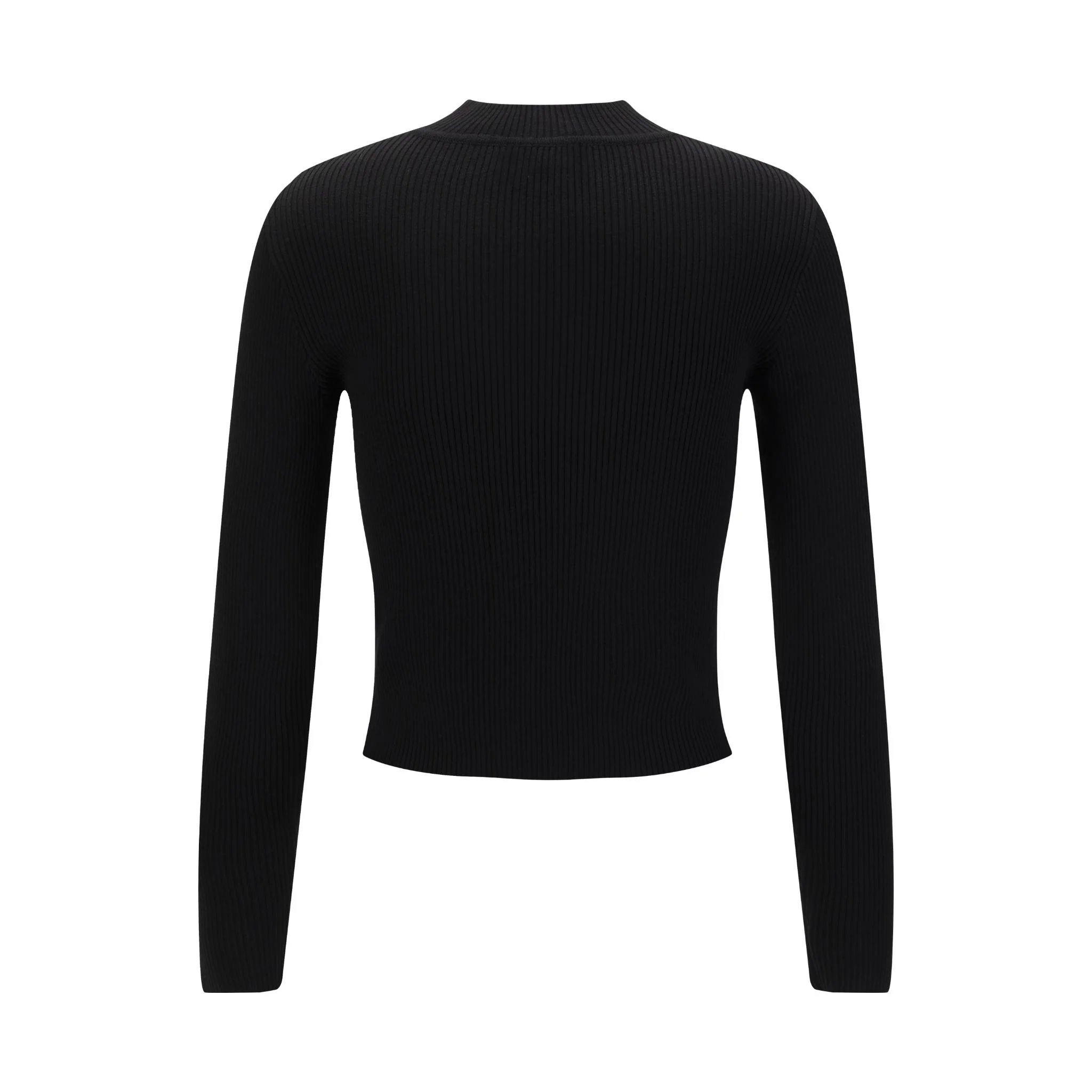 Black Ribbed Turtle Neck Sweater - Image 3