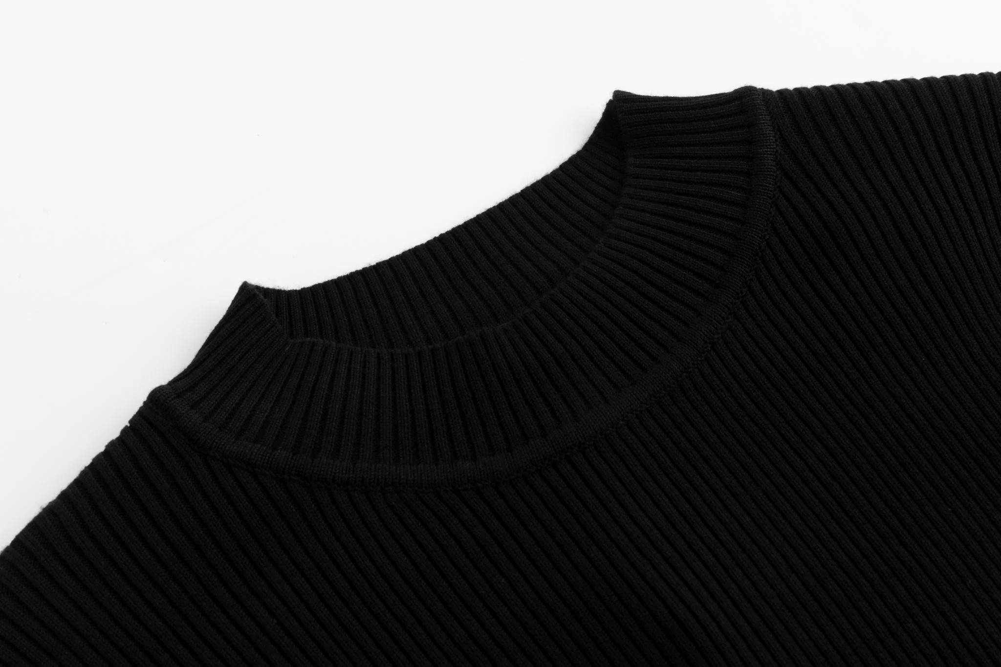 Black Ribbed Turtle Neck Sweater - Image 4