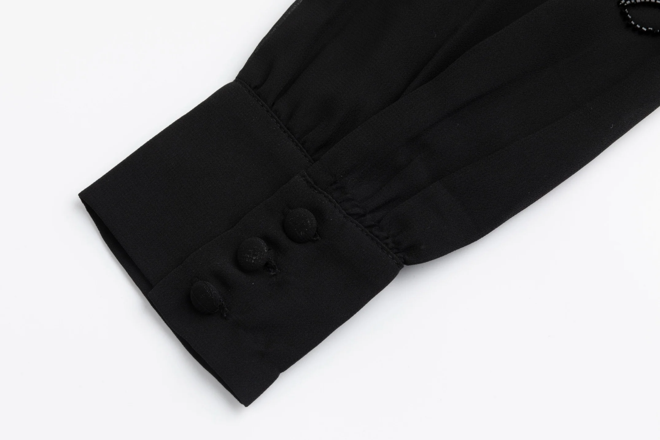Black Sequin Chiffon Dress - Image 5