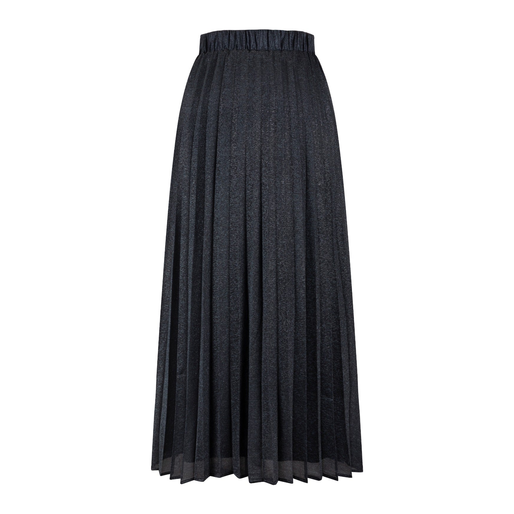 Black Shimmery Flower Pleated Skirt - Image 3