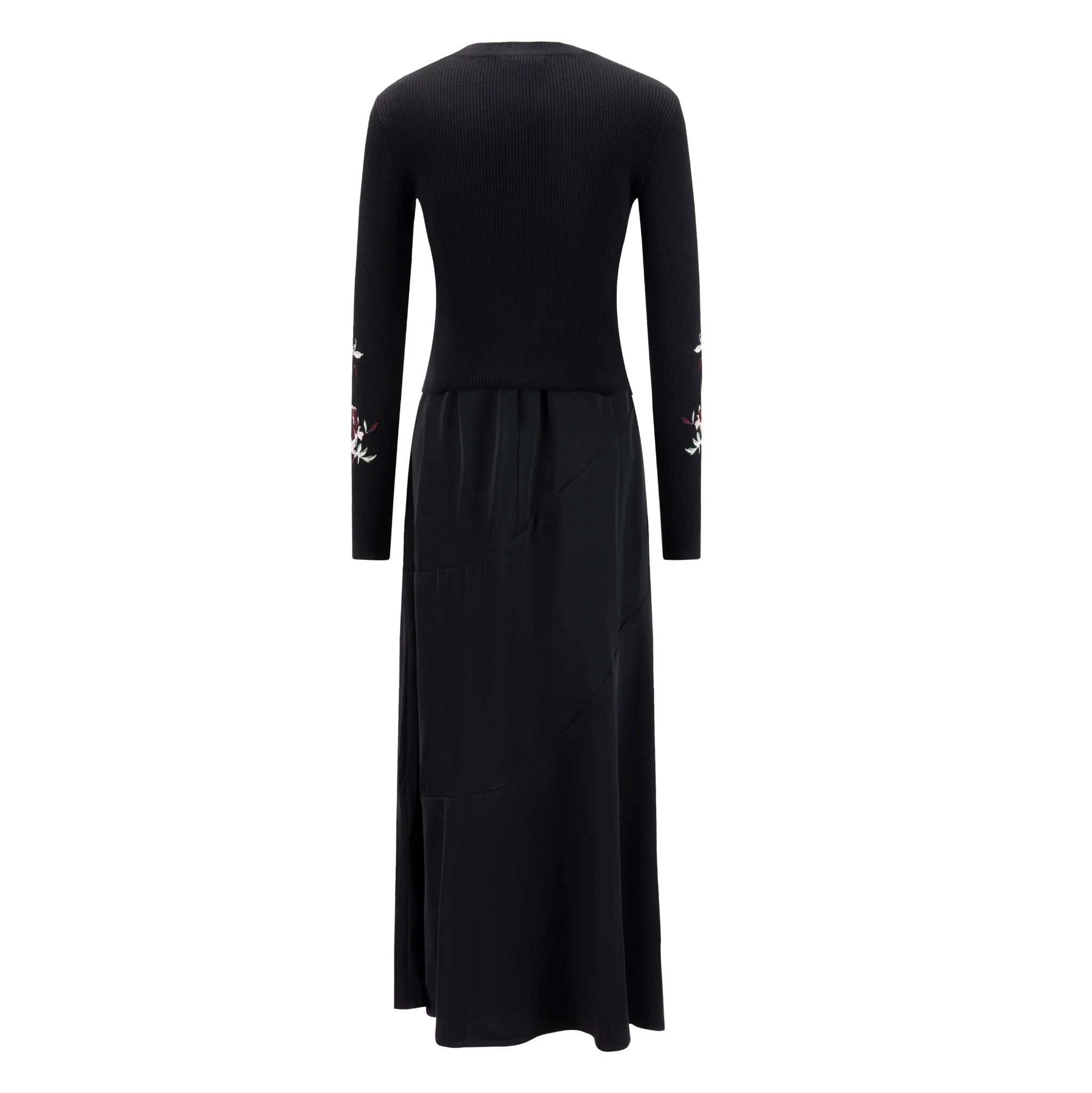 Black Silk Overlay Dress - Image 3