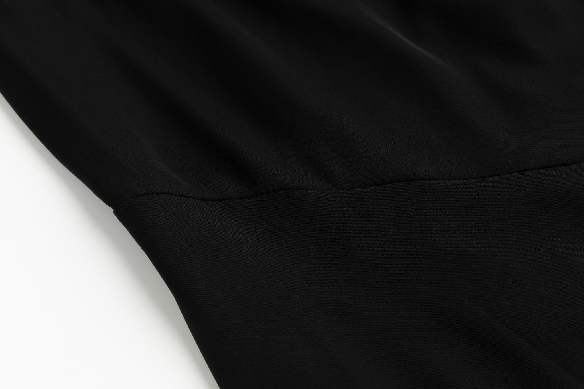 Black Silk Overlay Dress - Image 5