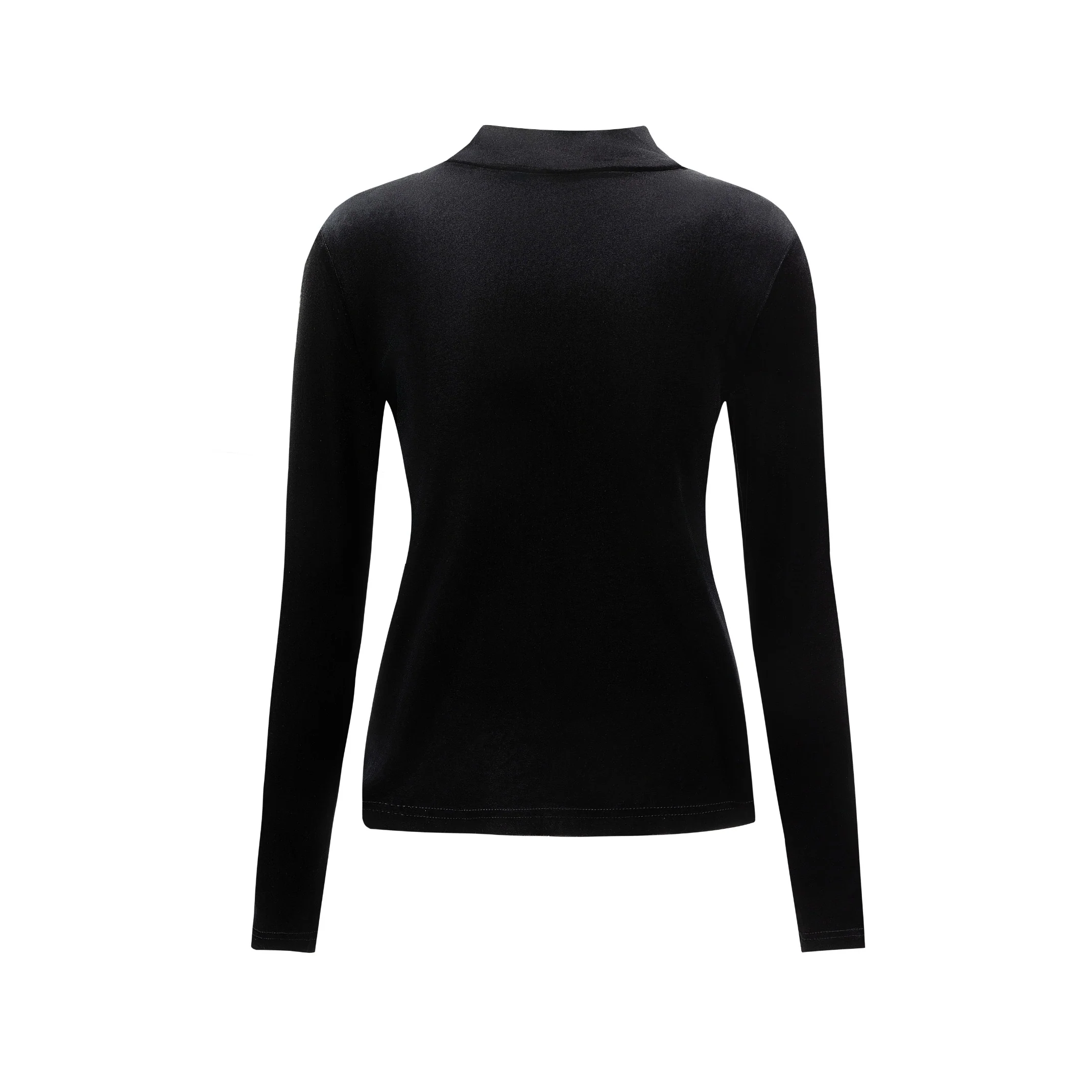 Solid Velvet Fitted Top - Black - Image 3