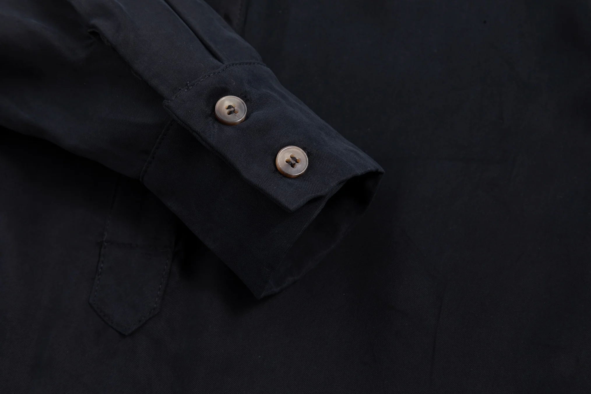 Suede Jumper with Tie Overlay - Black - Image 5
