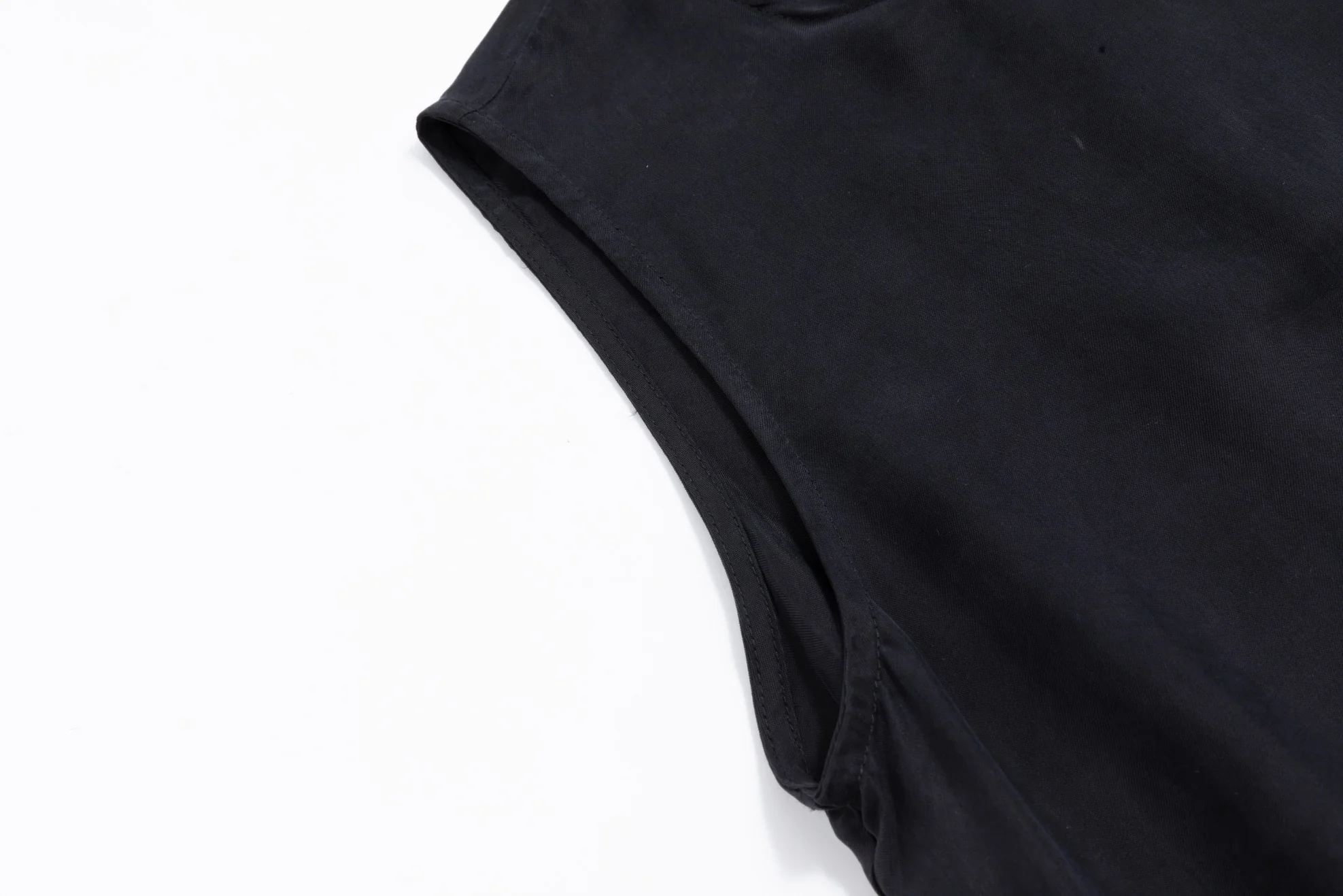 Suede Jumper with Tie Overlay - Black - Image 7