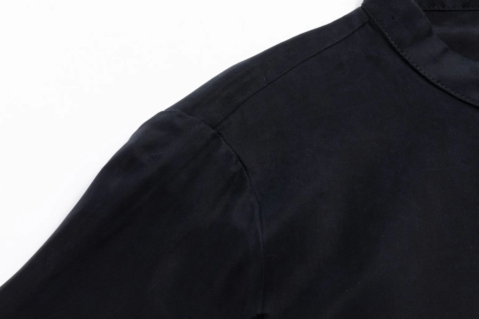 Suede Jumper with Tie Overlay - Black - Image 8