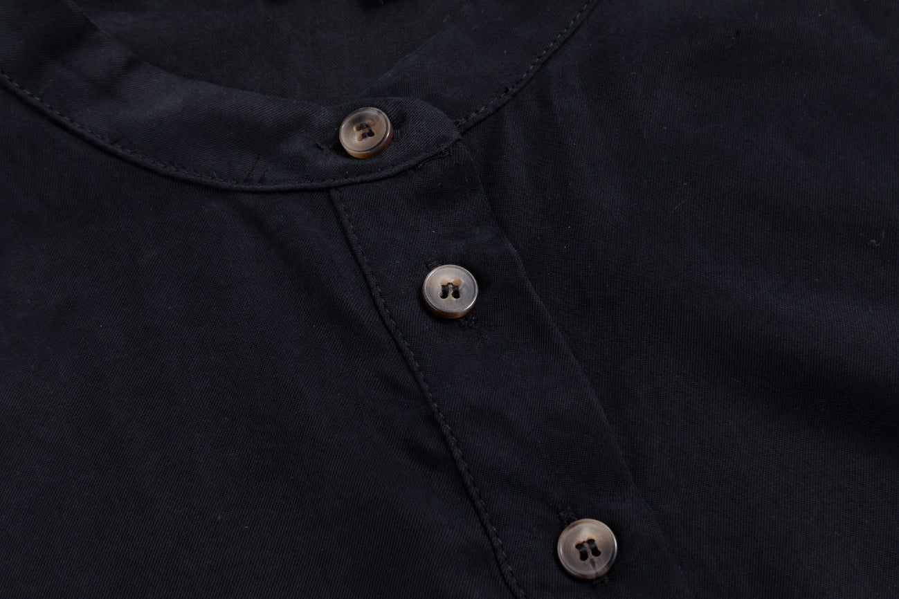 Suede Jumper with Tie Overlay - Black - Image 9