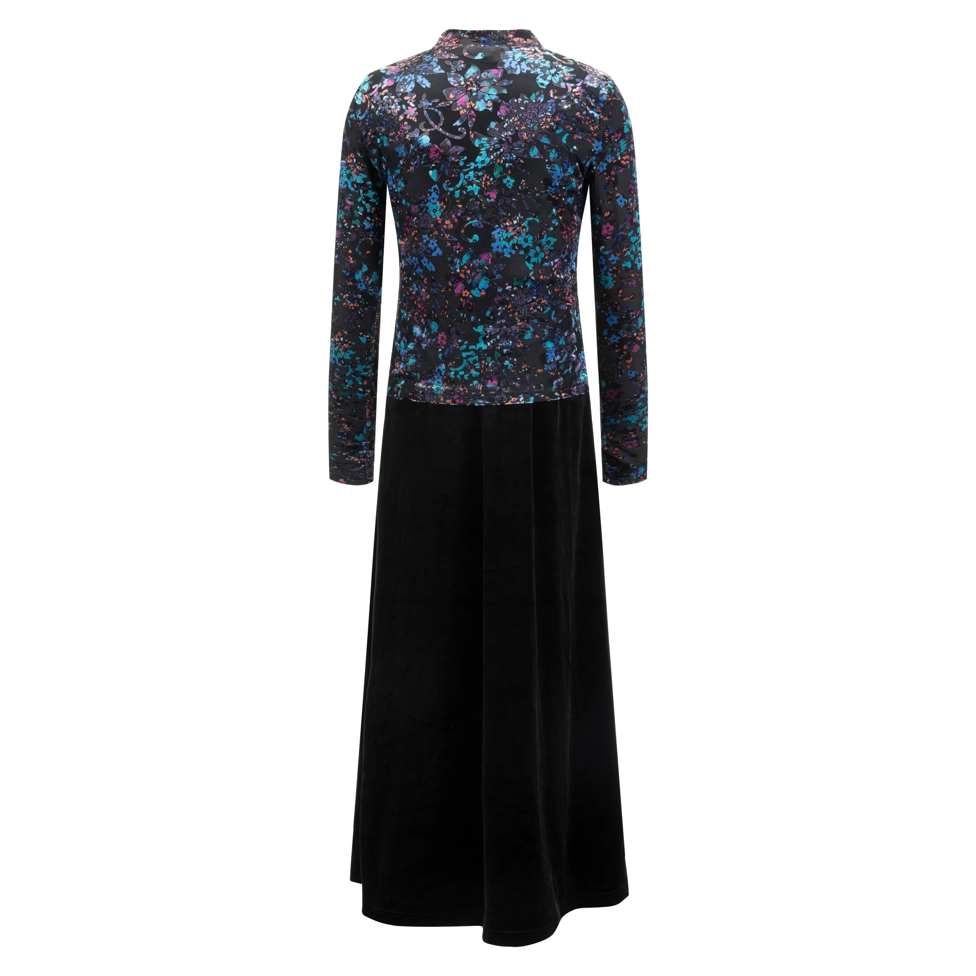 Black Velvet Jumper With Printed Cut Velvet Underlay - Image 3