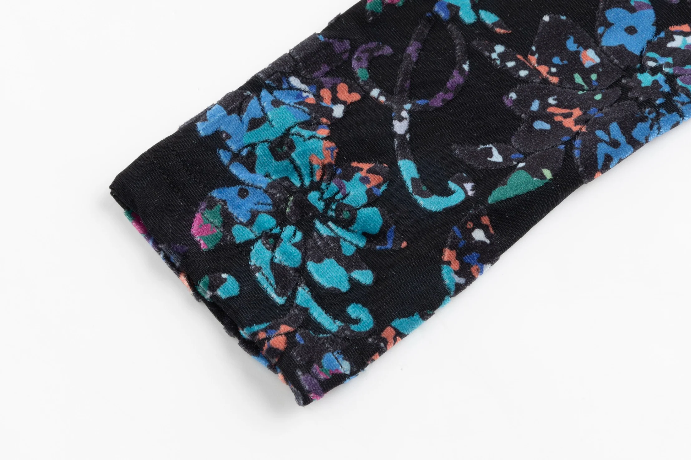 Black Velvet Jumper With Printed Cut Velvet Underlay - Image 6