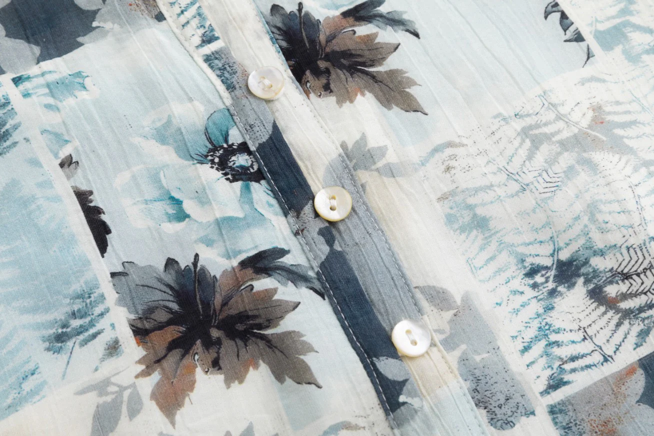 Blue And Navy Printed Multi Patch Dress - Image 6