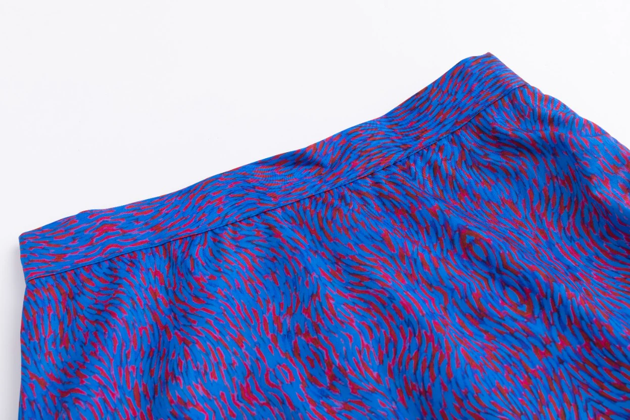 Blue And Red Printed Slip Skirt - Image 4