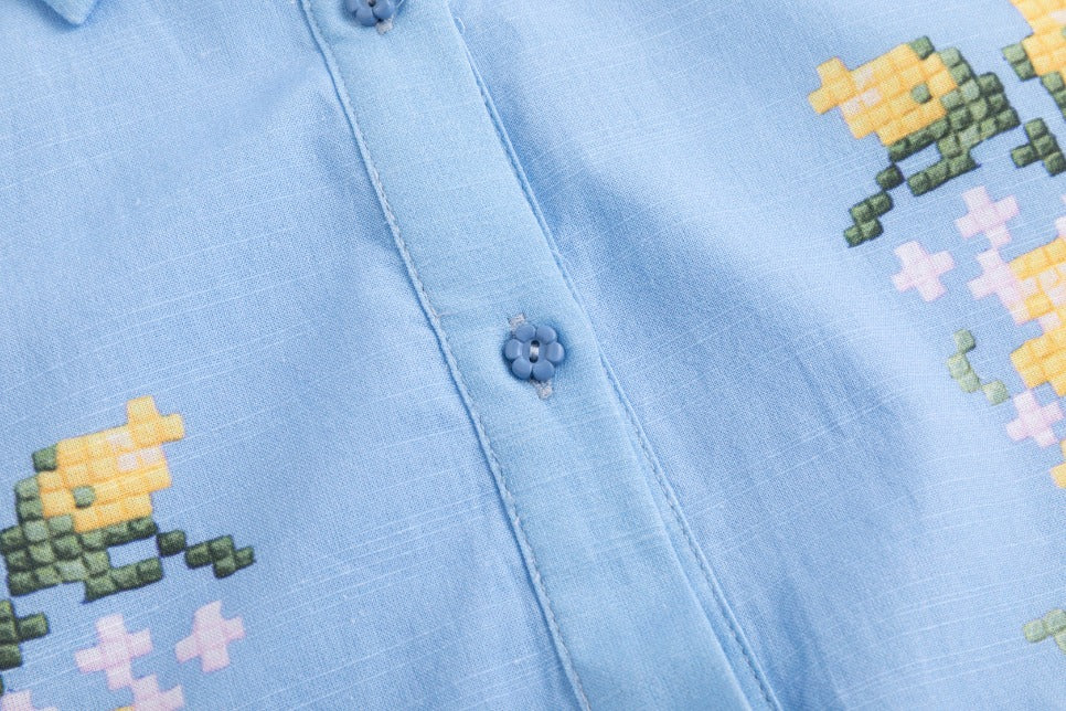 Blue And Yellow Printed Linen Dress - Image 6