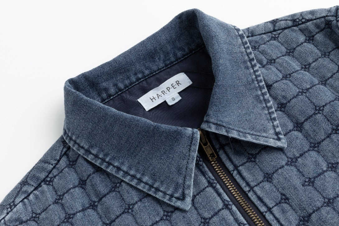 Blue Denim Quilted Jacket - Image 4