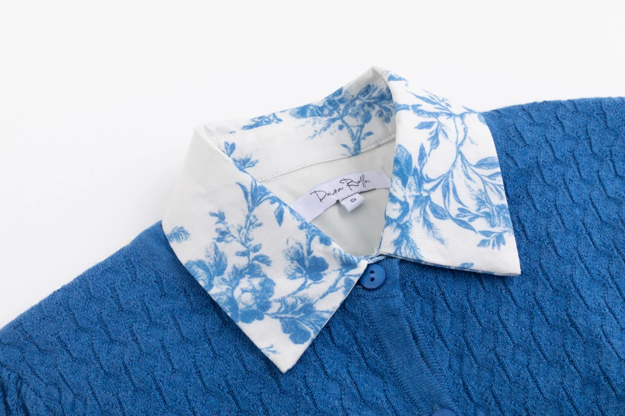 Blue Floral Overlay Dress - Image 5