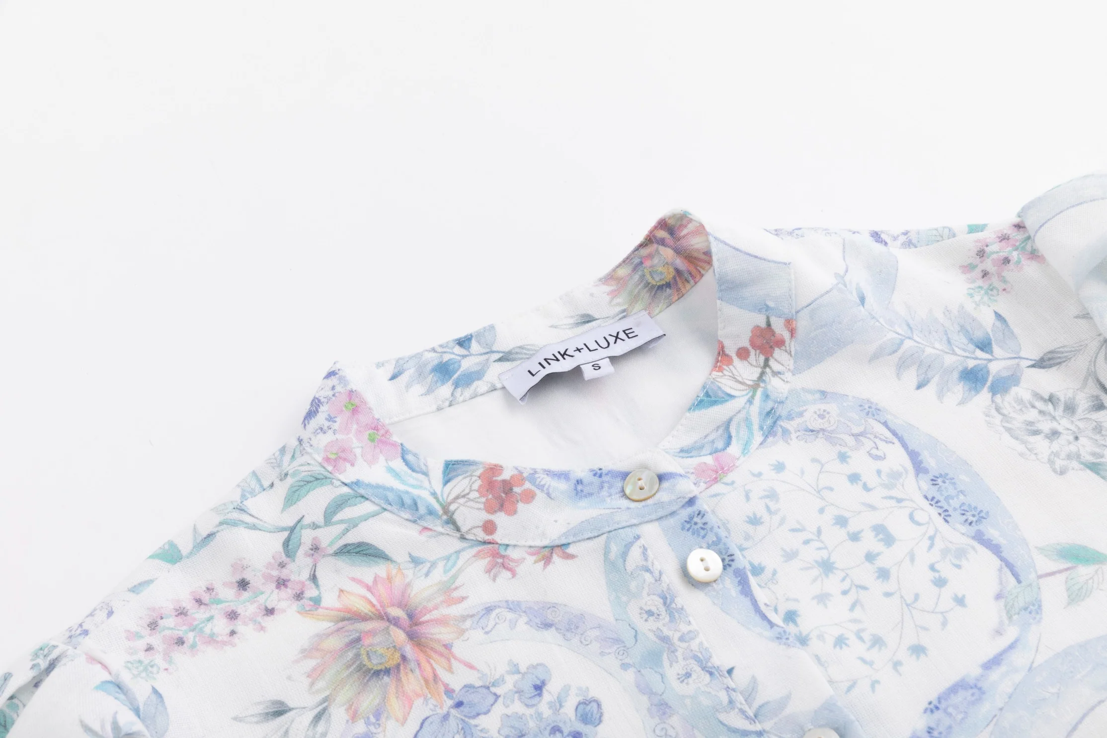 Blue Floral Printed Dress - Image 2