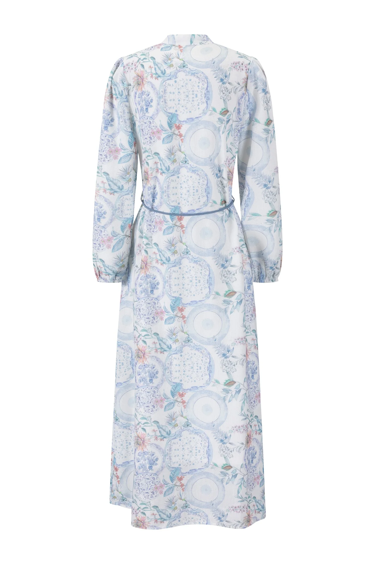 Blue Floral Printed Dress - Image 4