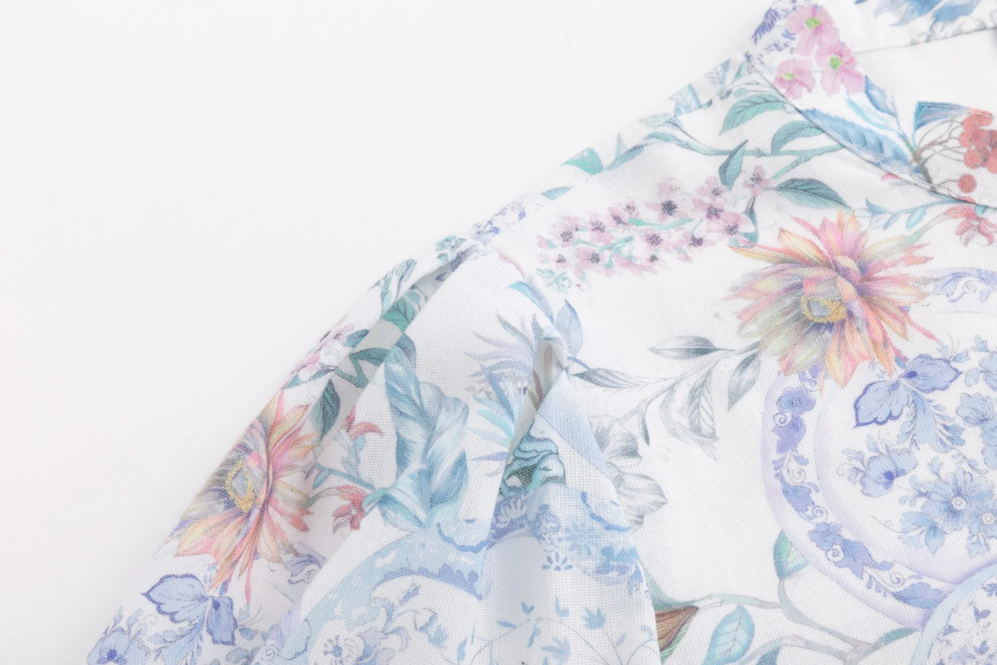 Blue Floral Printed Dress - Image 5
