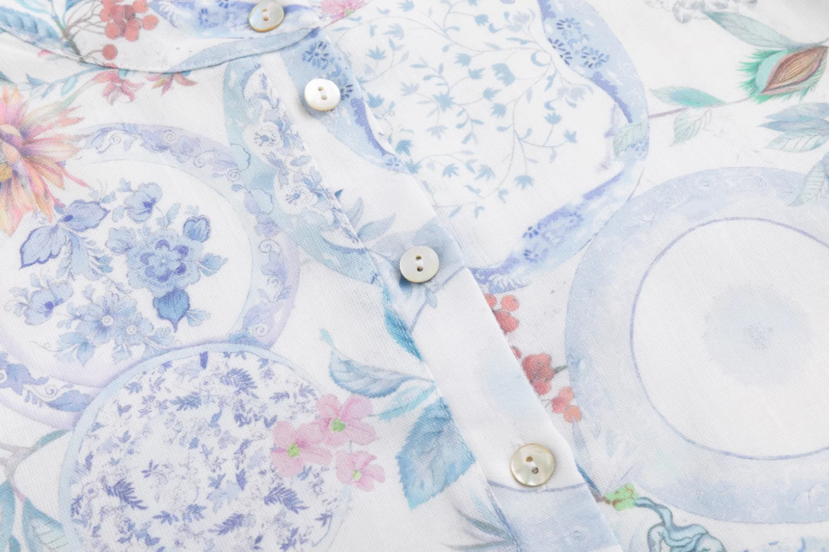 Blue Floral Printed Dress - Image 6