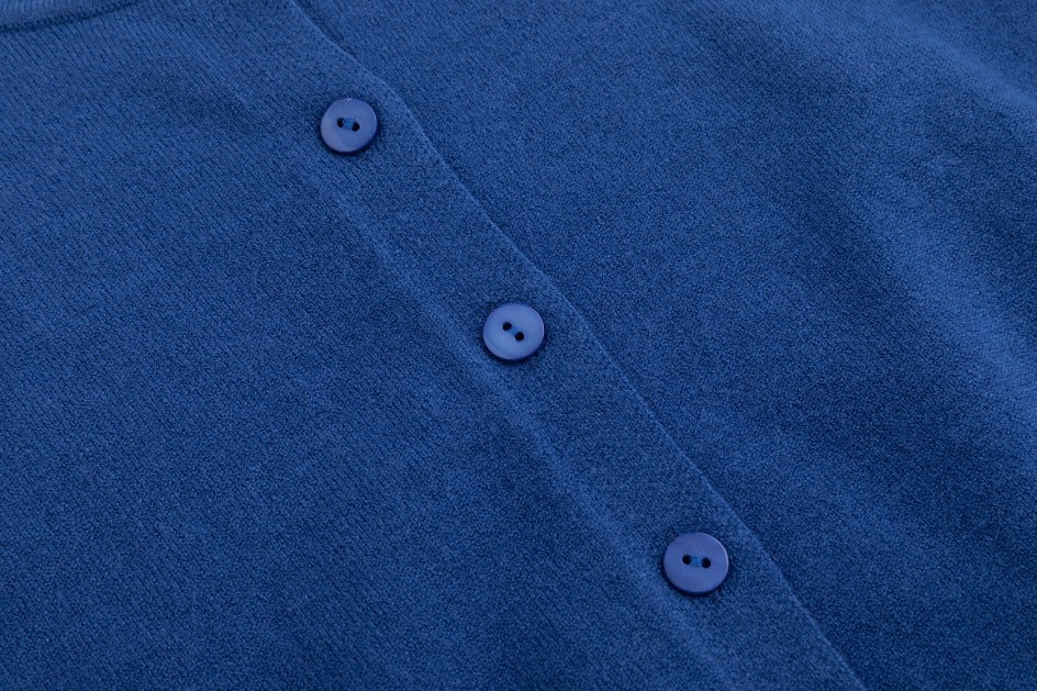 Blue Knit Cardigan - WS6264T-A - Image 6
