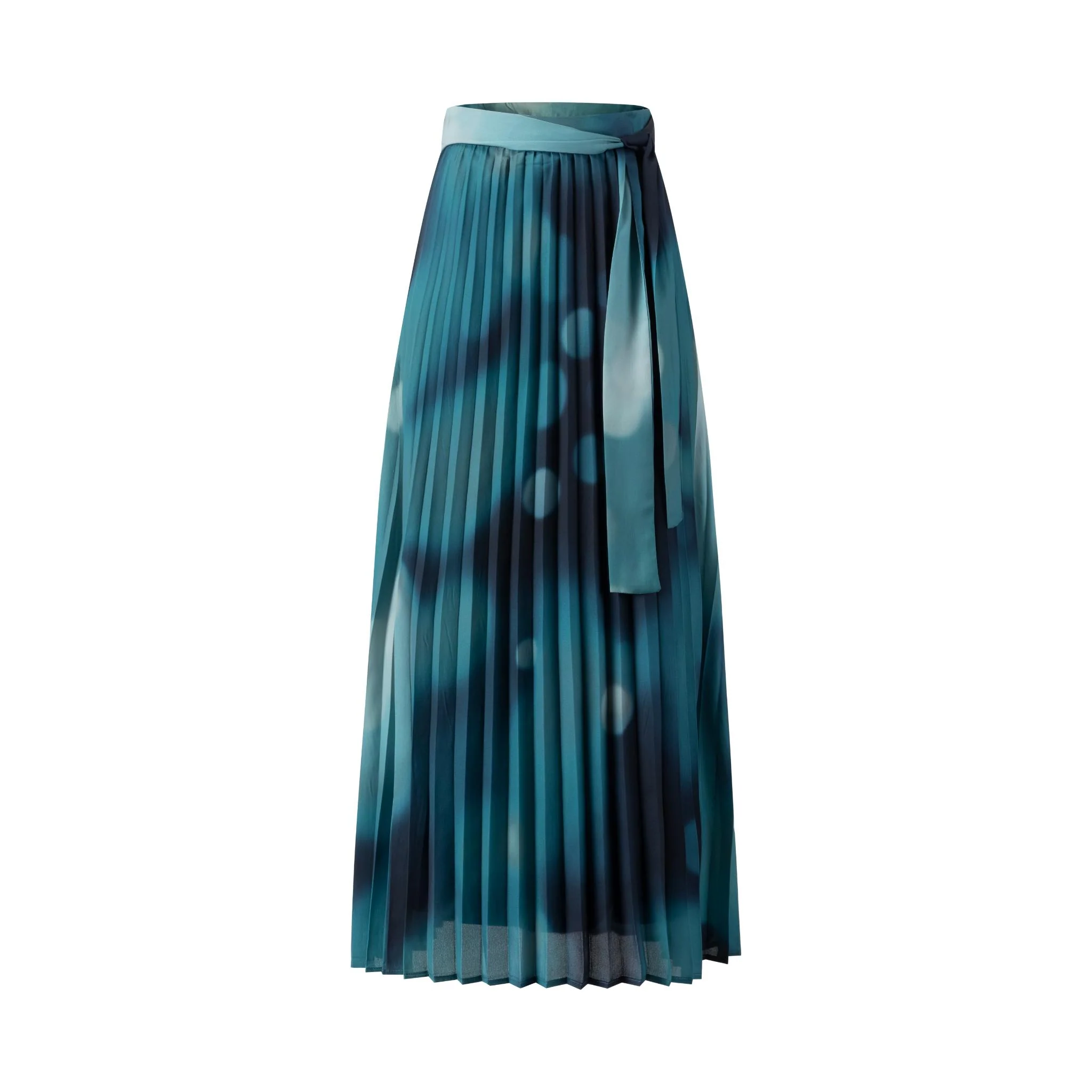 Blue Printed Accordion Pleated Skirt - Image 2