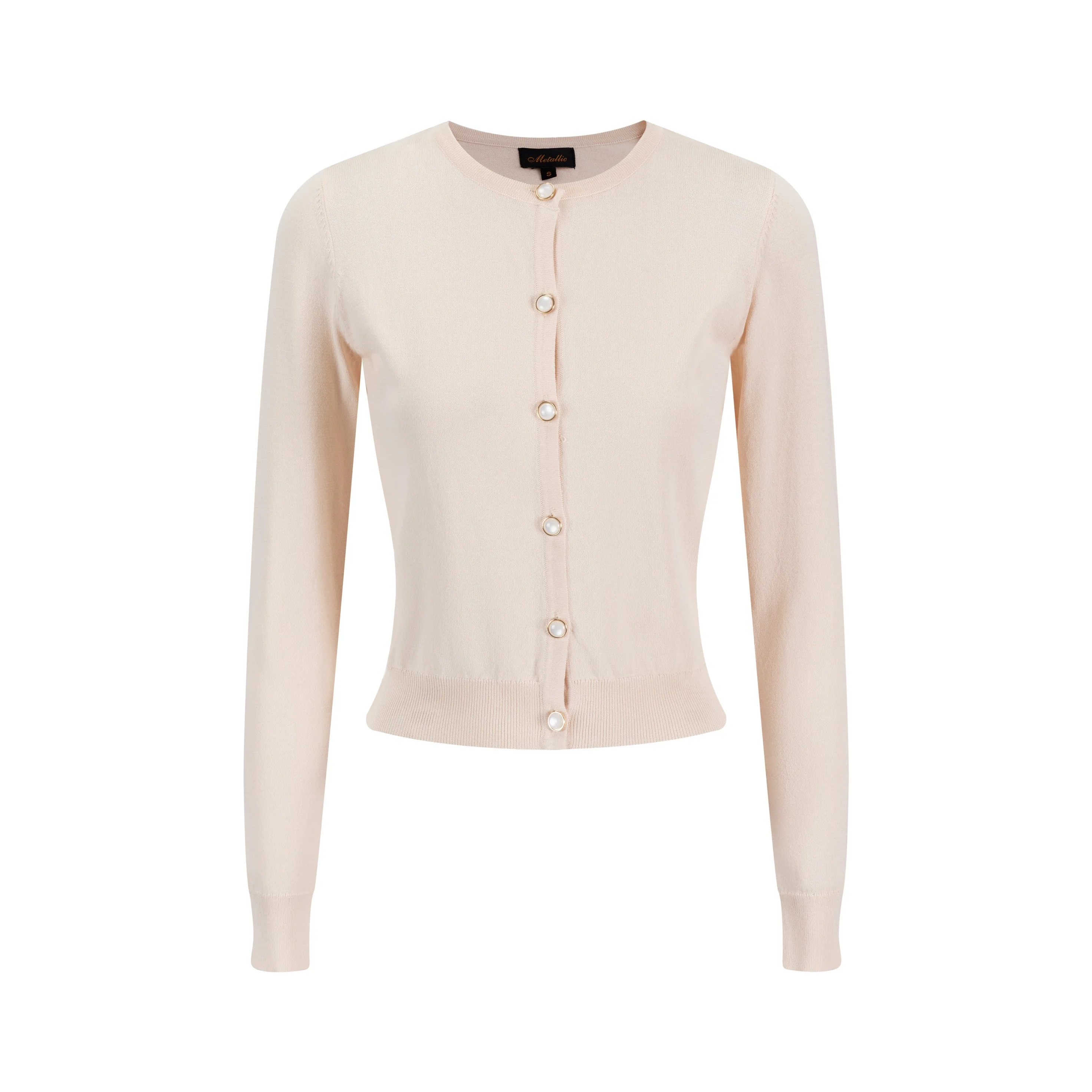 Blushy Pink Cardigan With Pearl Buttons - Image 2