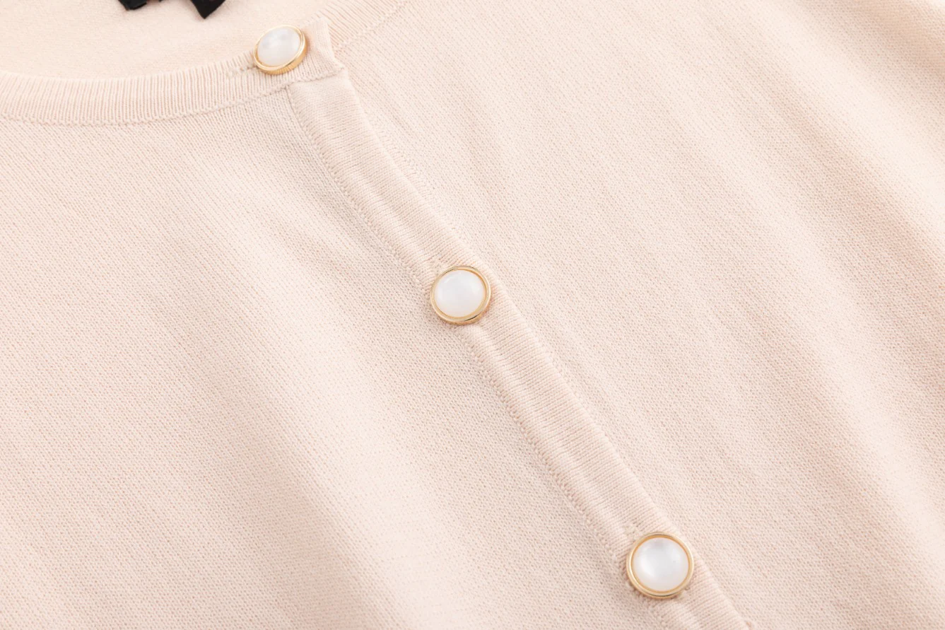 Blushy Pink Cardigan With Pearl Buttons - Image 6